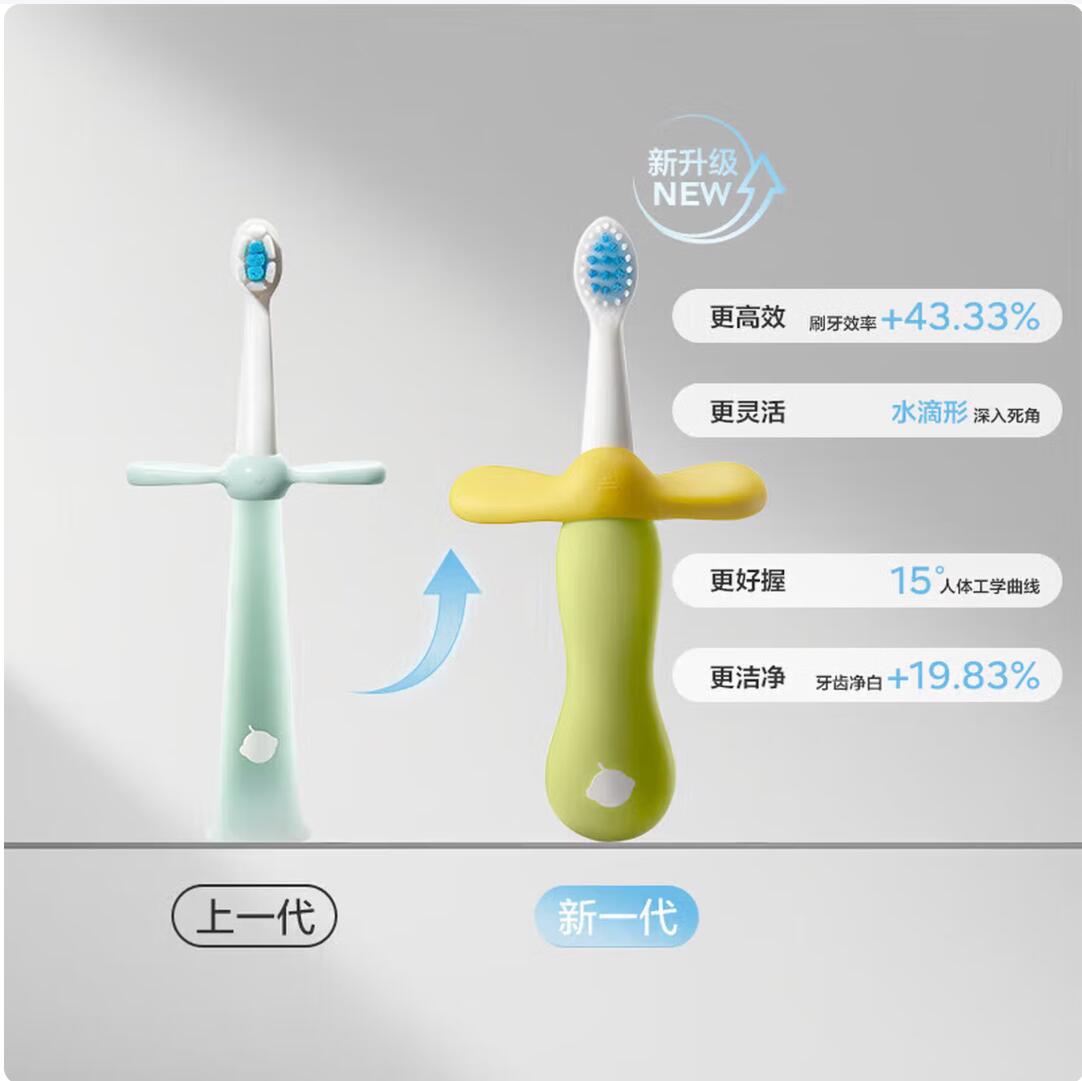 Free shipping! babycare Children's Double-Clean Training Toothbrushes, 2-piece set of Seal Baby oral Hygiene products for infants and children Item Picture