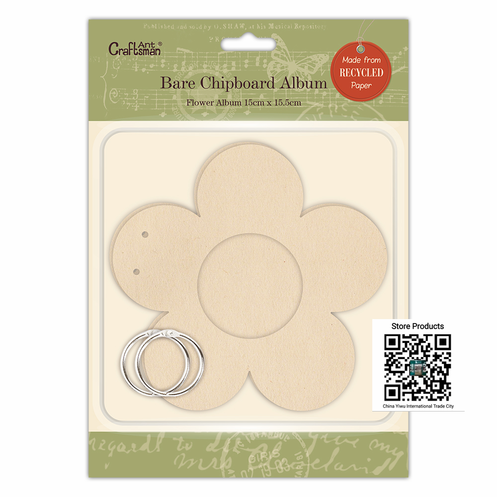 Flower‑Shaped Bare Chipboard Album, Blank DIY Scrapbook Base for Floral Handmade Crafts thumbnail
