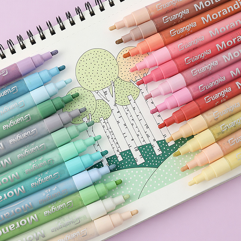 Guangna S2000 Morandi color series Acrylic Marker Pen 48-color set waterproof, odorless and environmentally friendly drawing marker pen