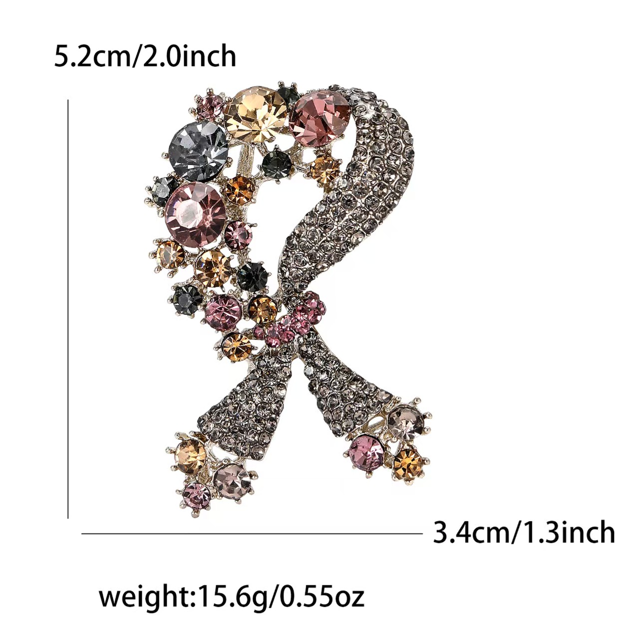The new simple and retro alloy rhinestone bow brooch is an exquisite and versatile brooch accessory for women's clothing Item Picture
