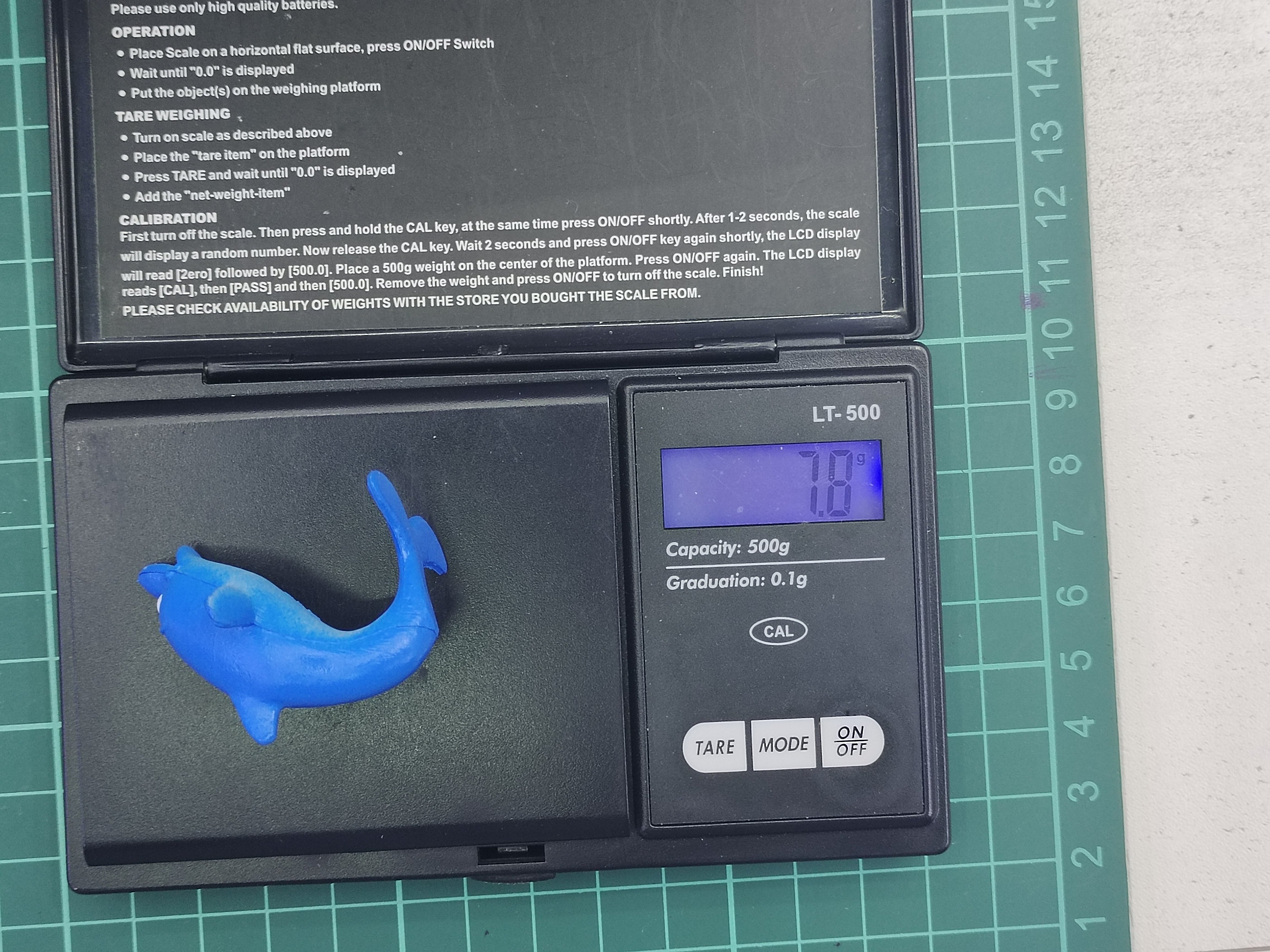 Blue plastic dolphin-shaped electronic scale, small scale, battery electronic scale, electronic scale Item Picture