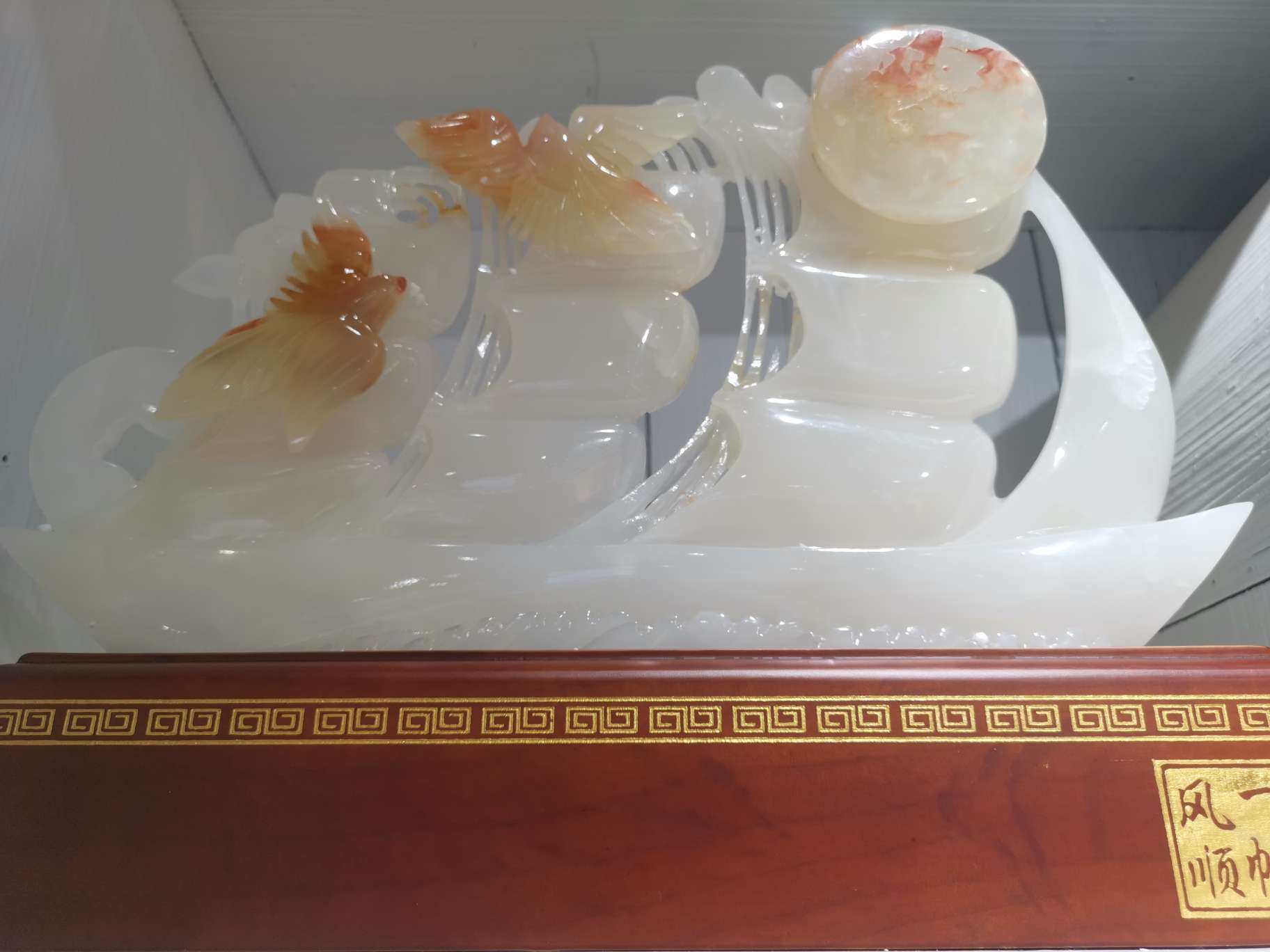 Handicrafts, gifts, craft ornaments, other decorative ornaments, home living room, study, table decorations, Smooth sailing jade ornaments, gifts for others, elders, leaders, moving house, opening a store, moving into a new home detail image 2