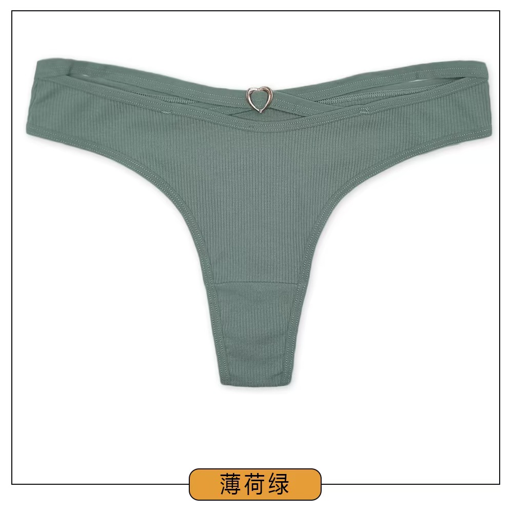 A-87552#内裤女士丁字裤批发外贸螺纹丁字裤性感蕾丝边女内裤 性感内衣内裤女士三角裤热销南美洲内裤QNI