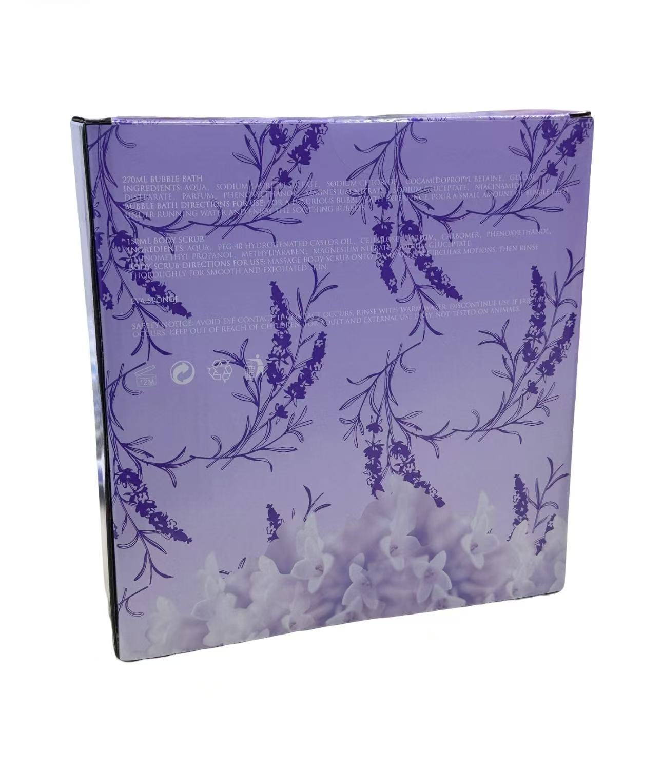 Purple Mother's Day Bath Gift box with floral fragrance soothing bath set gift packaging for mom details Picture