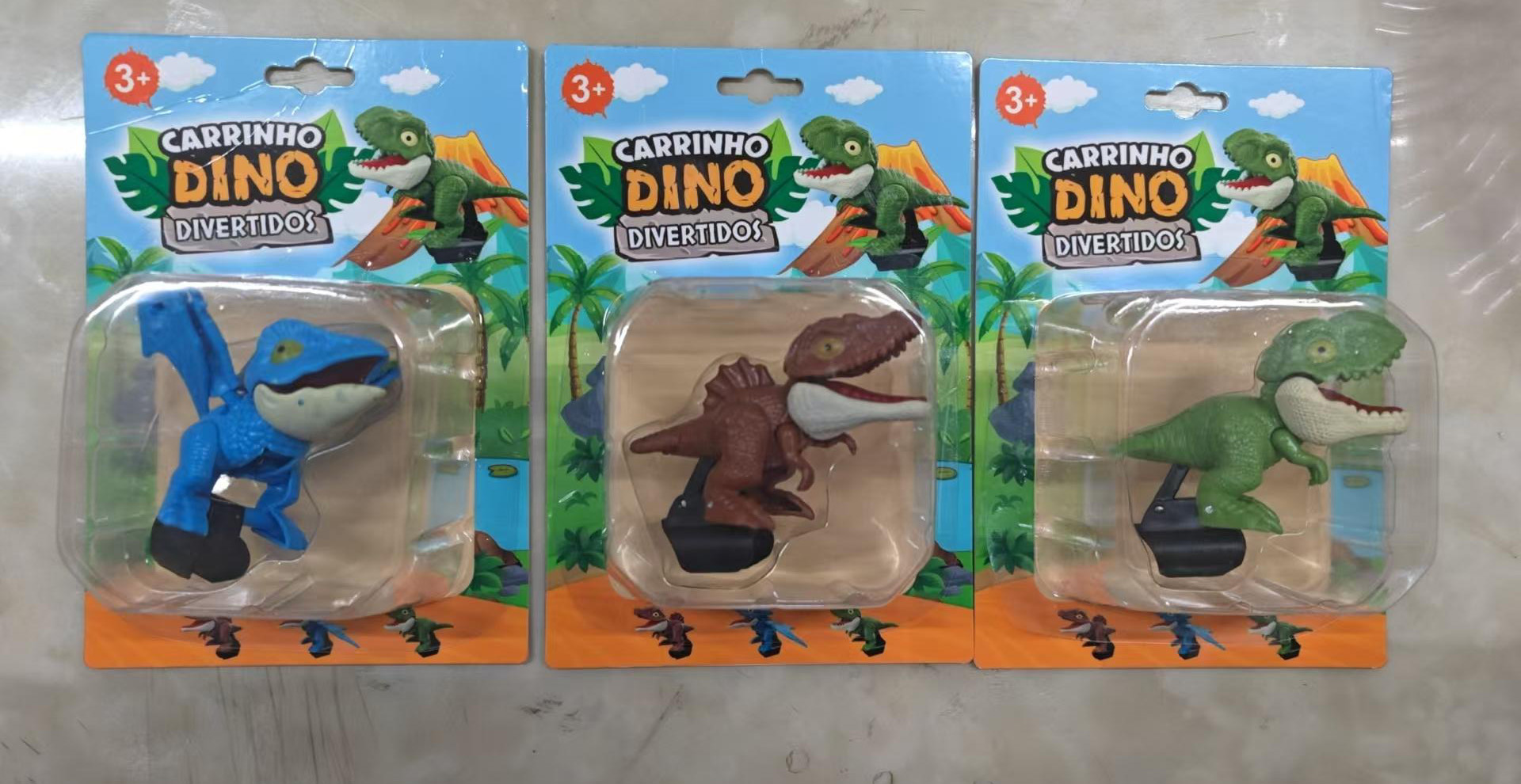 Children's fun finger-biting dinosaur suction board card set simulation dinosaur model toy Specification image