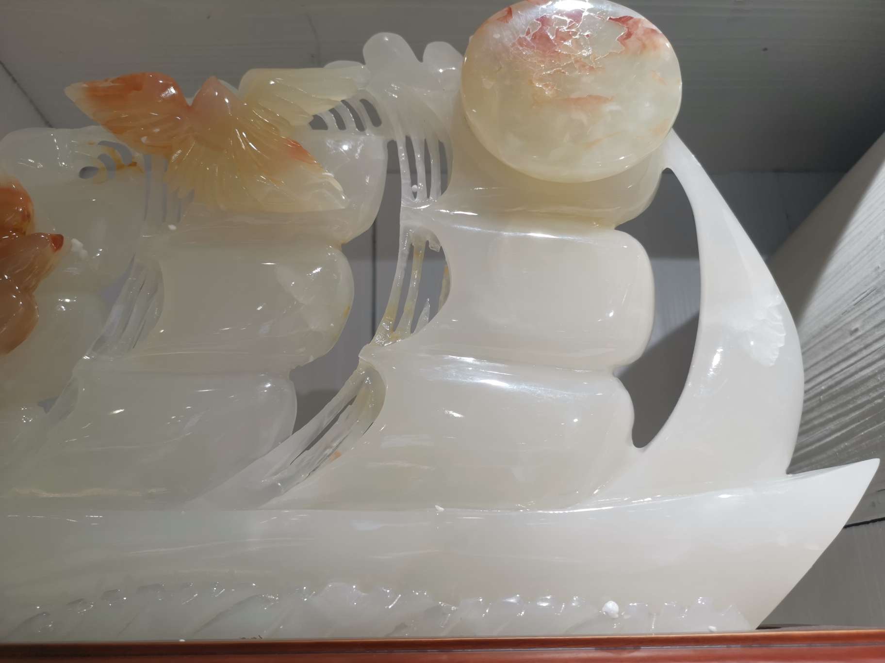 Handicrafts, gifts, craft ornaments, other decorative ornaments, home living room, study, table decorations, Smooth sailing jade ornaments, gifts for others, elders, leaders, moving house, opening a store, moving into a new home Specification image