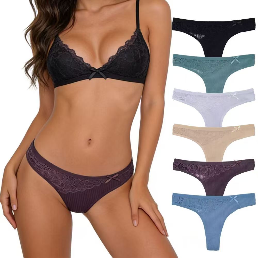 87555# Underwear, women's thongs wholesale export, threaded thongs, sexy lace women's underwear, sexy underwear, women's briefs, popular South American underwear QNI details Picture