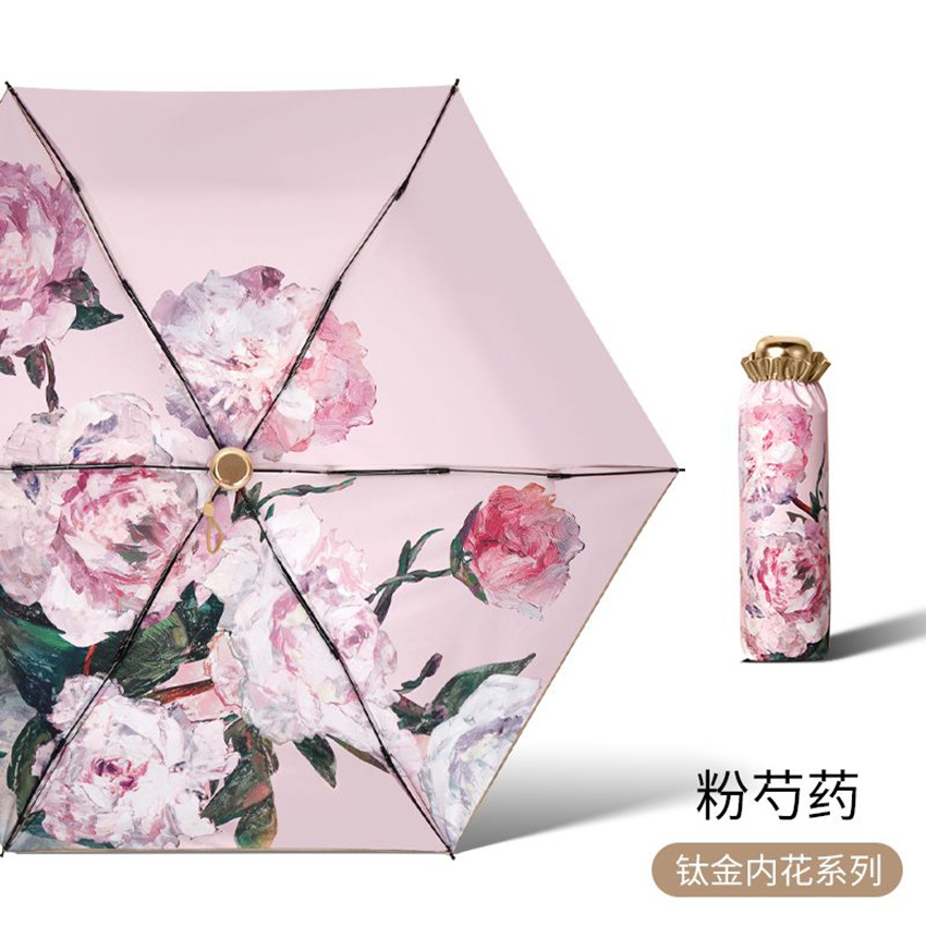 太阳伞迷你遮阳伞晴雨两用小巧便携五折伞防晒伞胶囊雨伞批货定制 