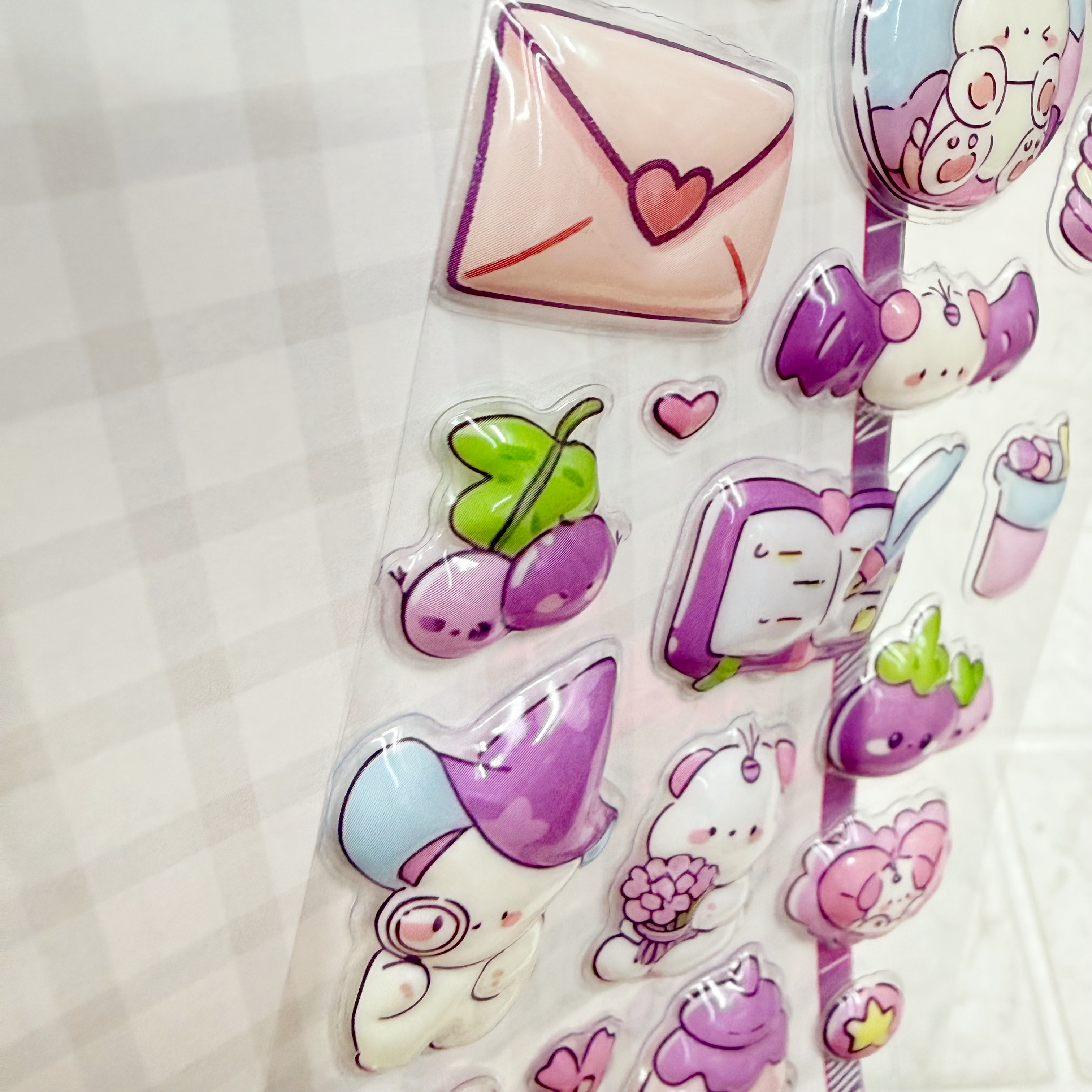 Cute cartoon milk fufu Coconut Bear Blueberry Bear stickers Cartoon relief stickers 3D stereoscopic relief stickers Large pattern mobile phone decoration cute diy decorative stickers pic 6