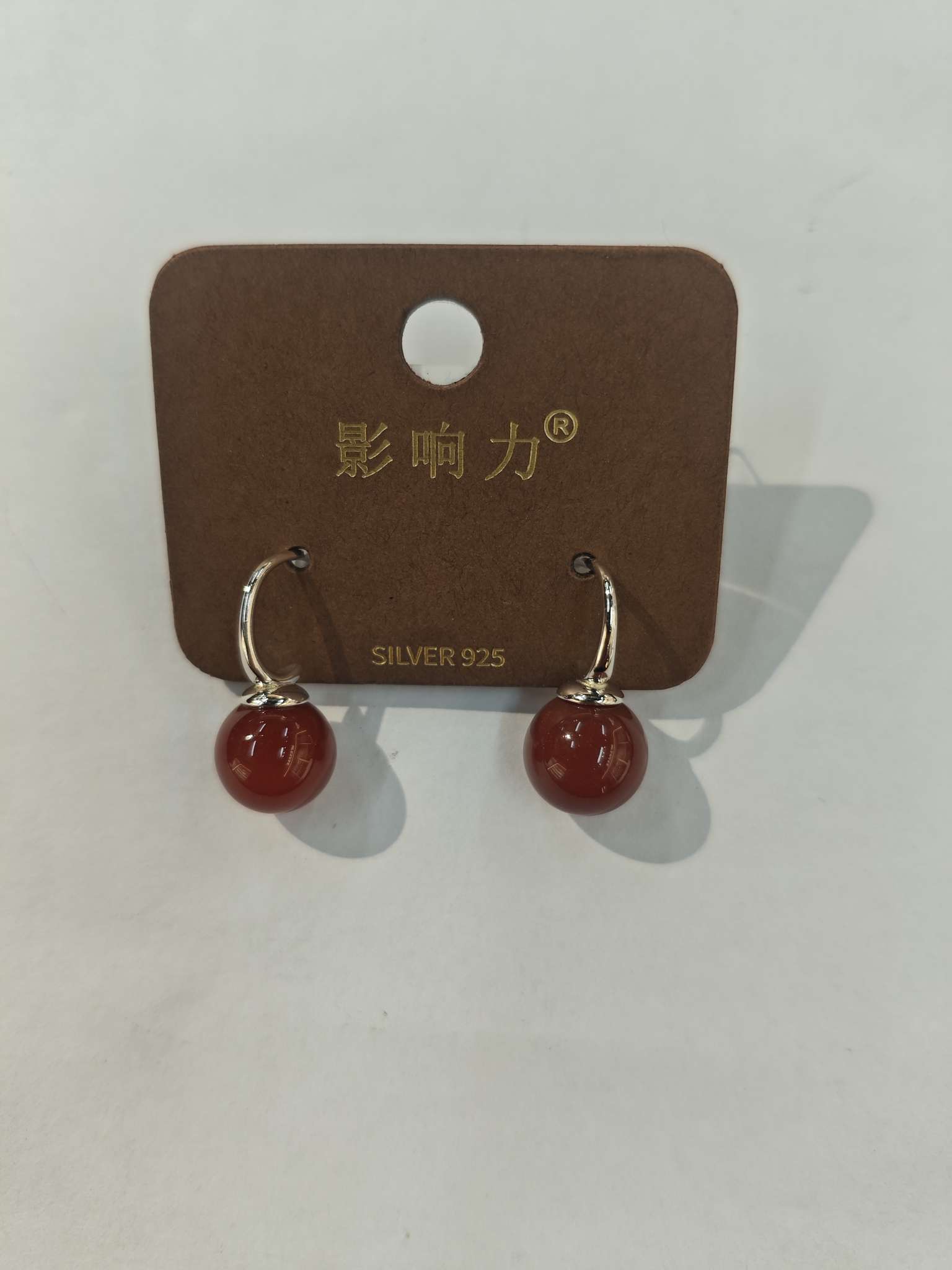 苗族风S925银耳坠新款耳饰红玛瑙银耳坠