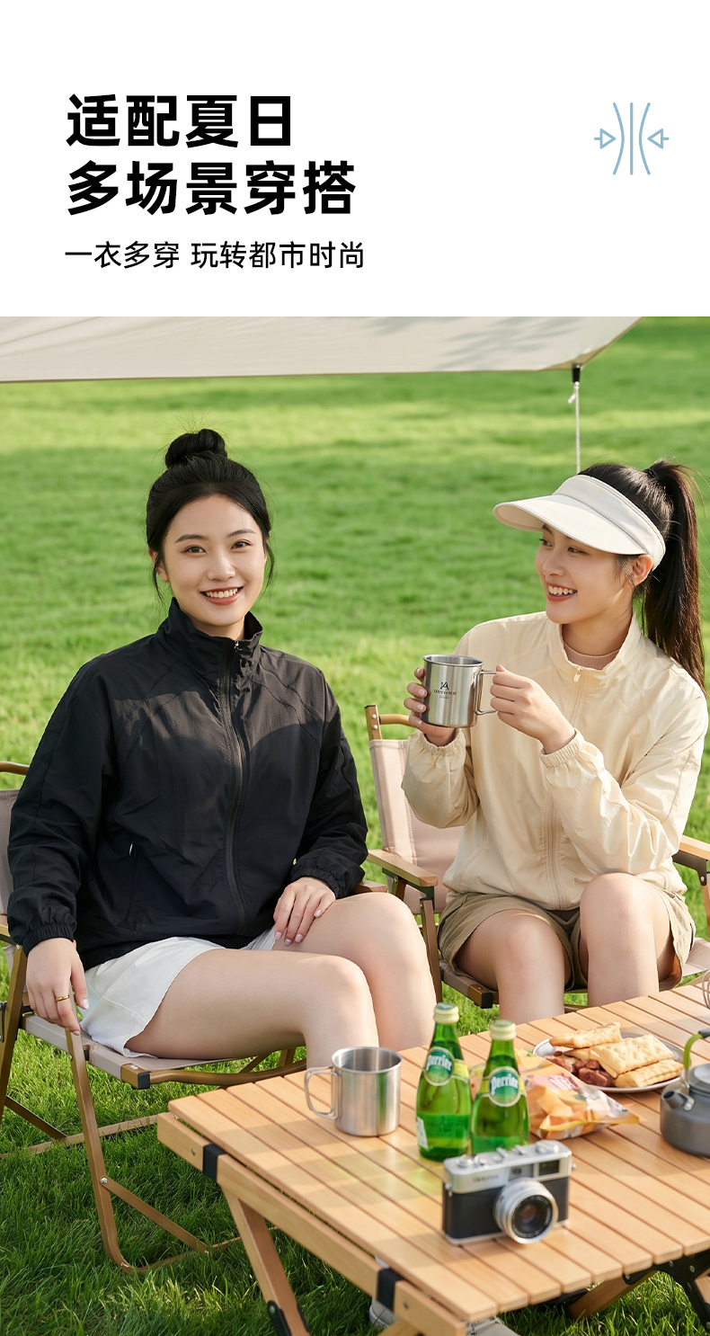 恩爱德夏季立领短款防晒衣女户外运动休闲防晒衣防紫外线透气凉感防晒服详情7