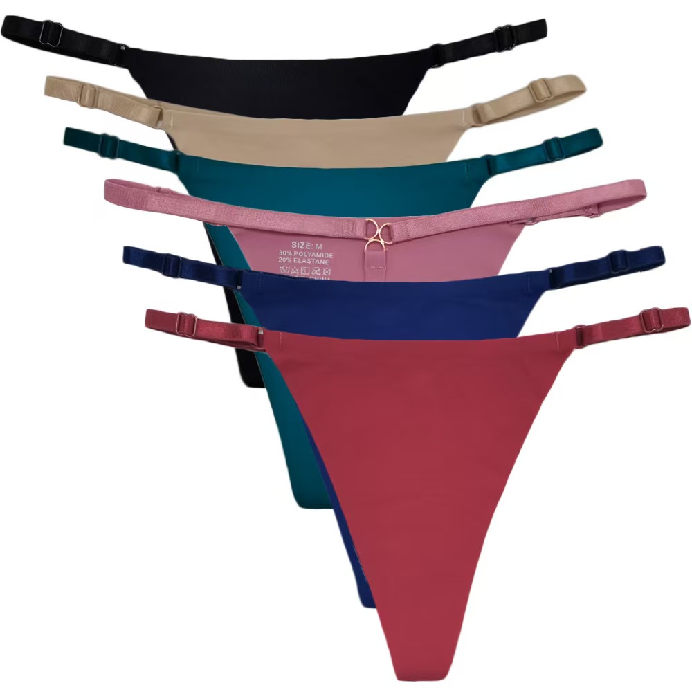 87535# Underwear for export to South America: Sexy lace and romantic underwear for women, comfortable and breathable, romantic thong for women, women's underwear, thong, solid color nude T-line, QNI details Picture