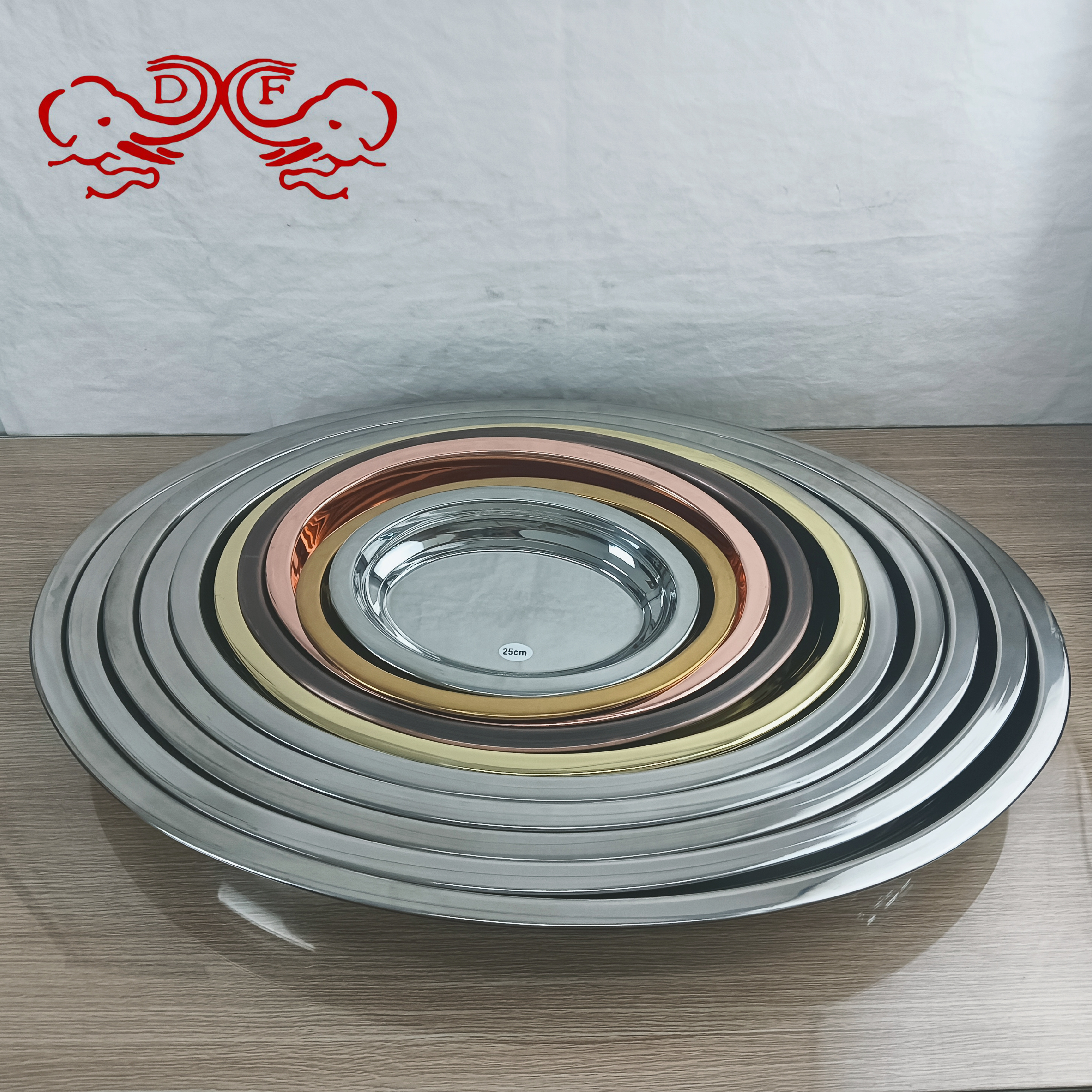DF99009 Hotel Supplies 50cm portion basins, food basins, ice cream basins, American-style portion basins, heating basins, stainless steel deep basins, DF TRADINGHOUSE Item Picture