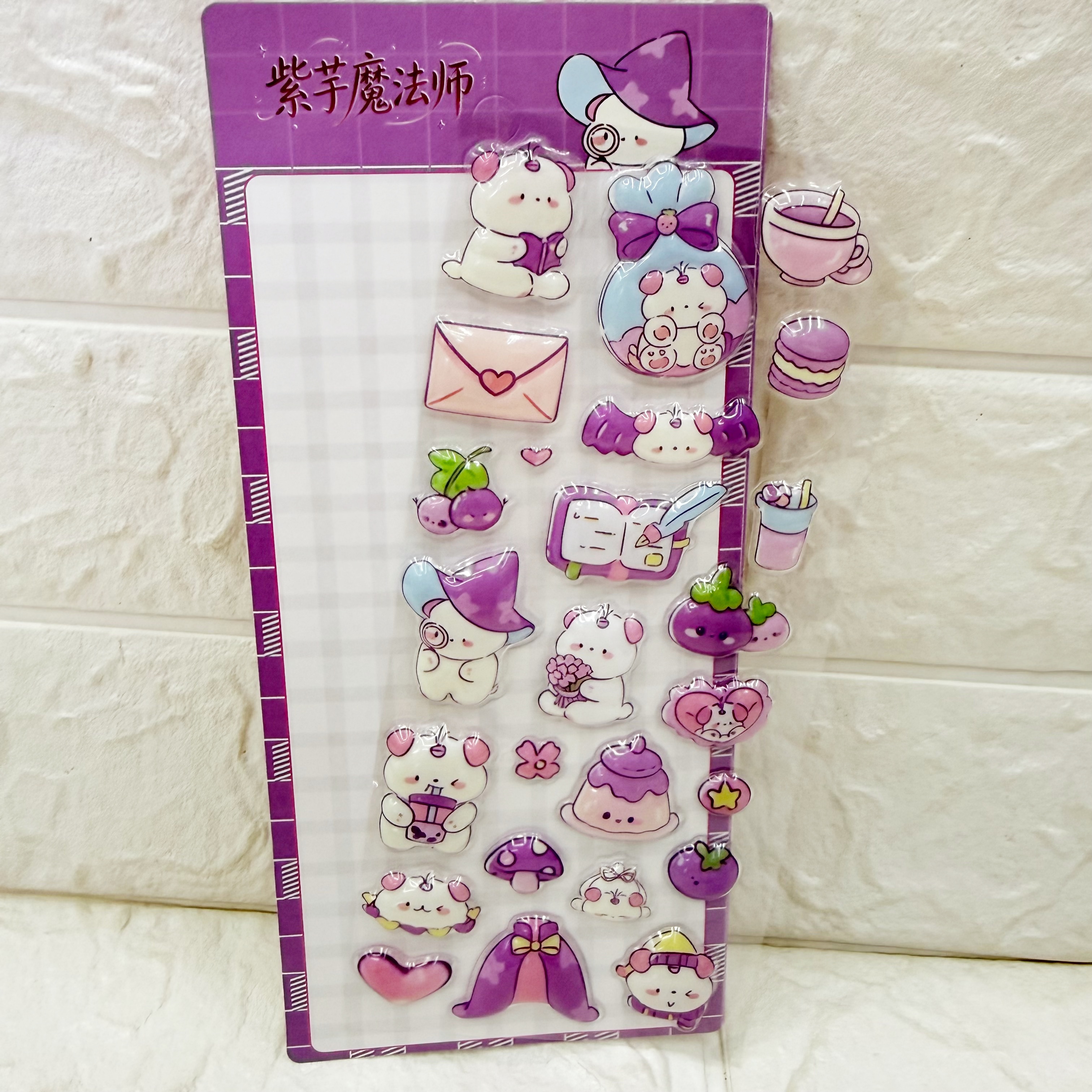 Cute cartoon milk fufu Coconut Bear Blueberry Bear stickers Cartoon relief stickers 3D stereoscopic relief stickers Large pattern mobile phone decoration cute diy decorative stickers Item Picture