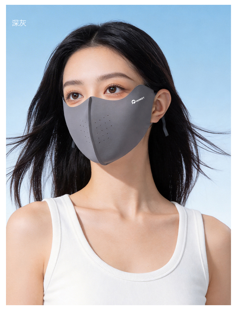 恩爱德防晒口罩女高颜值防紫外线护眼角防晒面罩无痕冰丝面罩透气遮阳详情14