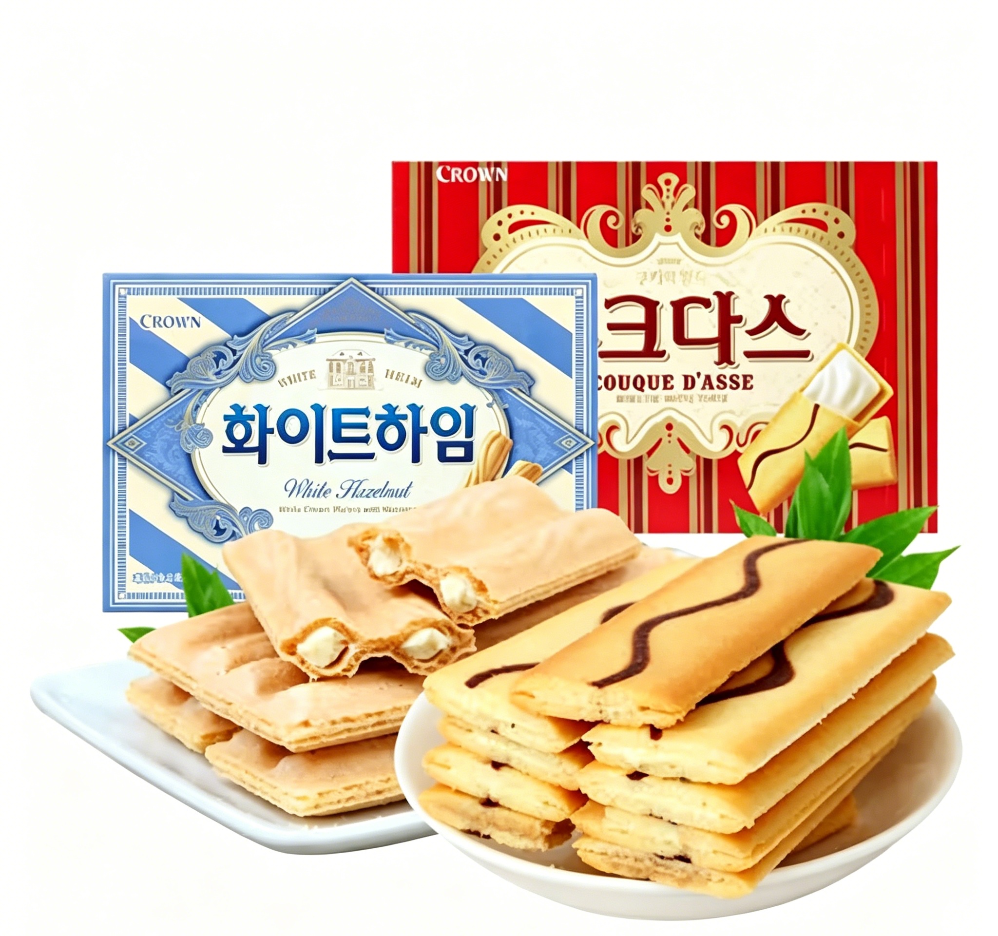 Free shipping! Korean Krian Cream Chocolate Wafer Sandwich Cookies 77g, rich and fragrant imported snacks Specification image