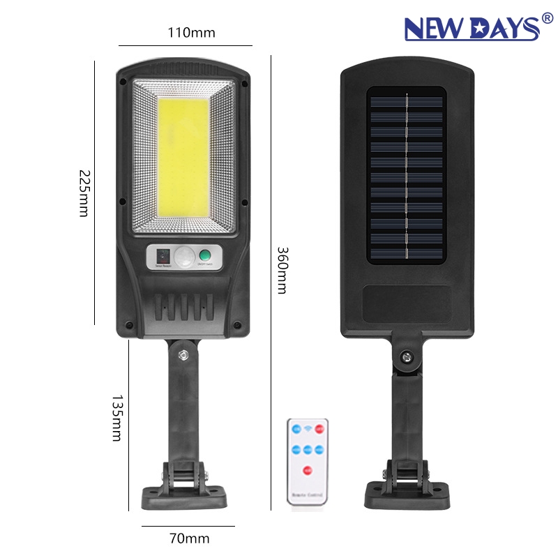 NEWDAYS brand's new cross-border integrated led solar street lamp, outdoor waterproof human body sensor lamp, ultra-long battery life high-brightness emergency lighting solar panel garden lamp Specification image