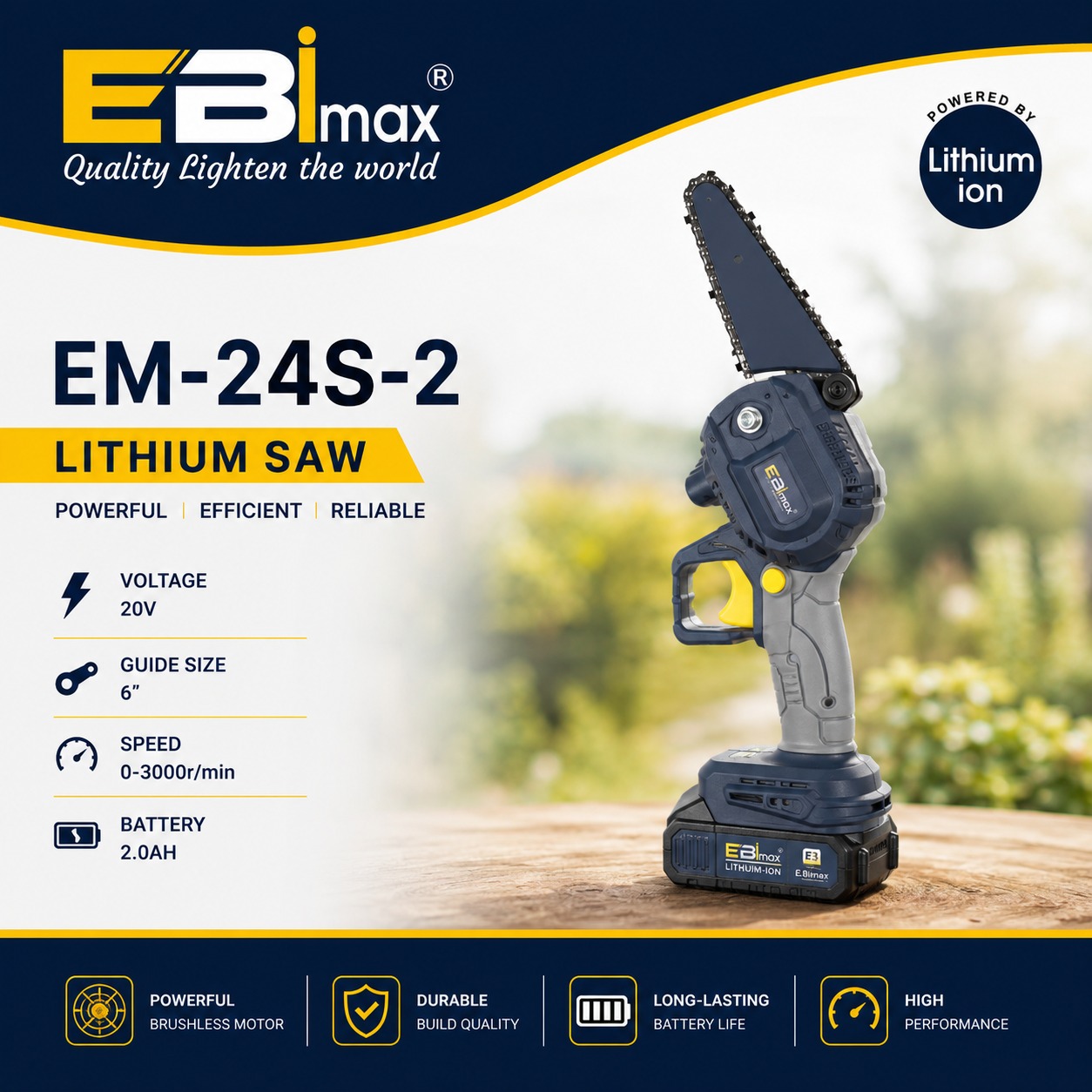 مناشير كهربائية كهربائية تعمل بالليثيوم EBMEM-3061 محمولة باليد خفيفة بدون فرشاة Specification image