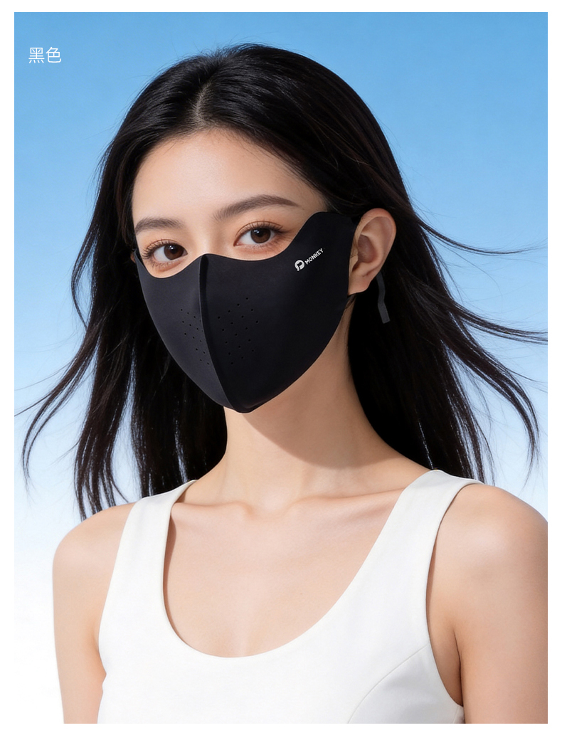 恩爱德防晒口罩女高颜值防紫外线护眼角防晒面罩无痕冰丝面罩透气遮阳详情15