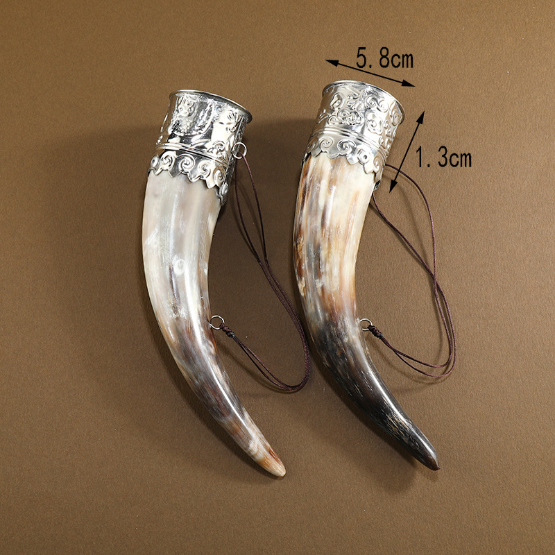Stainless steel horn cup, Mongolian Alliance stage horn cup, Amazon best-selling grassland tableware, natural shape details Picture