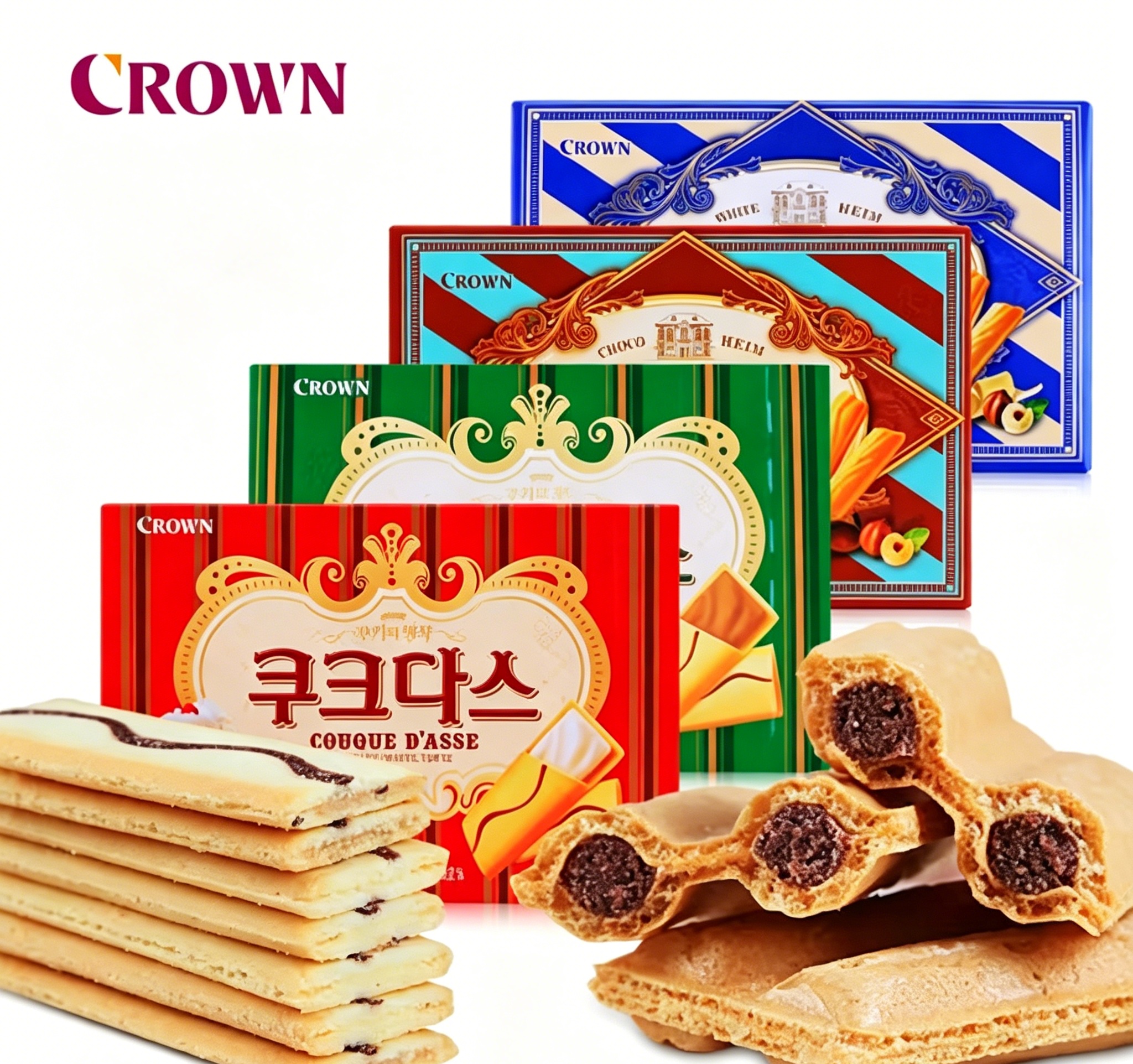 Free shipping! Korean Krian Cream Chocolate Wafer Sandwich Cookies 77g, rich and fragrant imported snacks