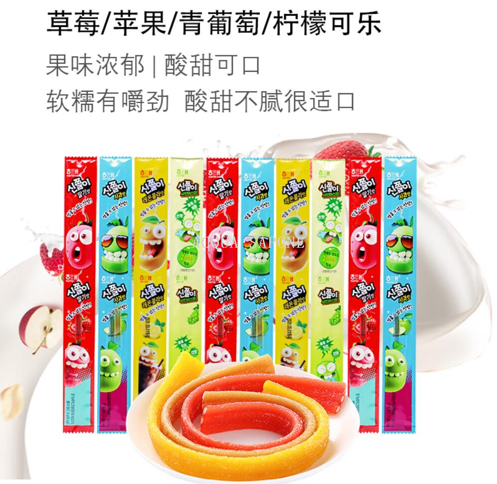 Free shipping! Korean imported Haitai lemon Cola long soft candy 24g children's snack candy, sweet and sour, chewy Item Picture
