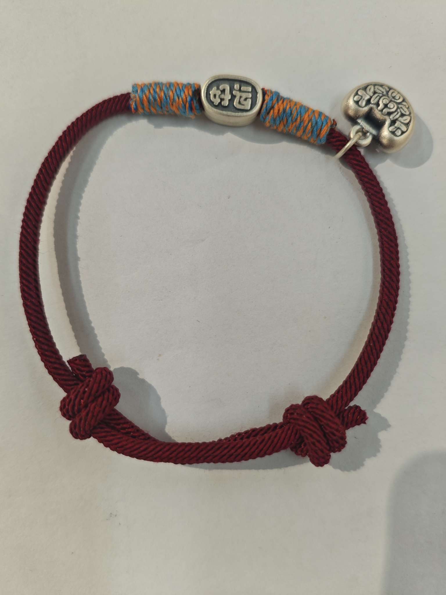 New 999 pure silver bracelet with a red drawstring for continuous good luck, joy and peace Application Scenario
