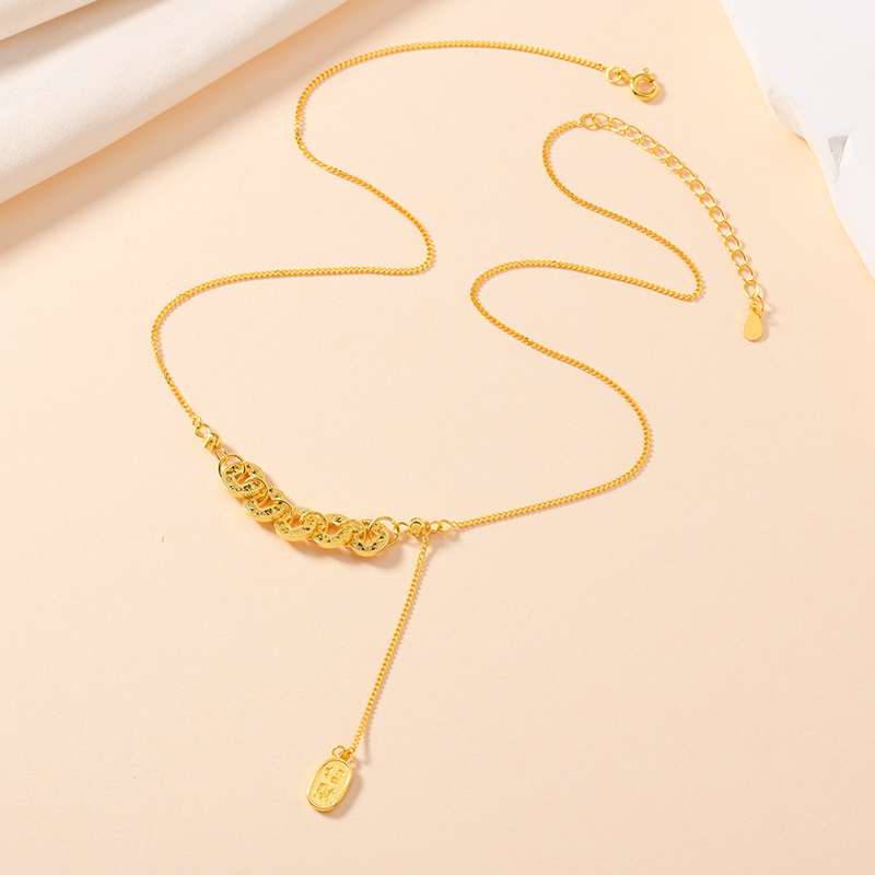 New 925 silver necklace, a silver necklace for the fashionable Five Emperors Qian Nafu detail image 6