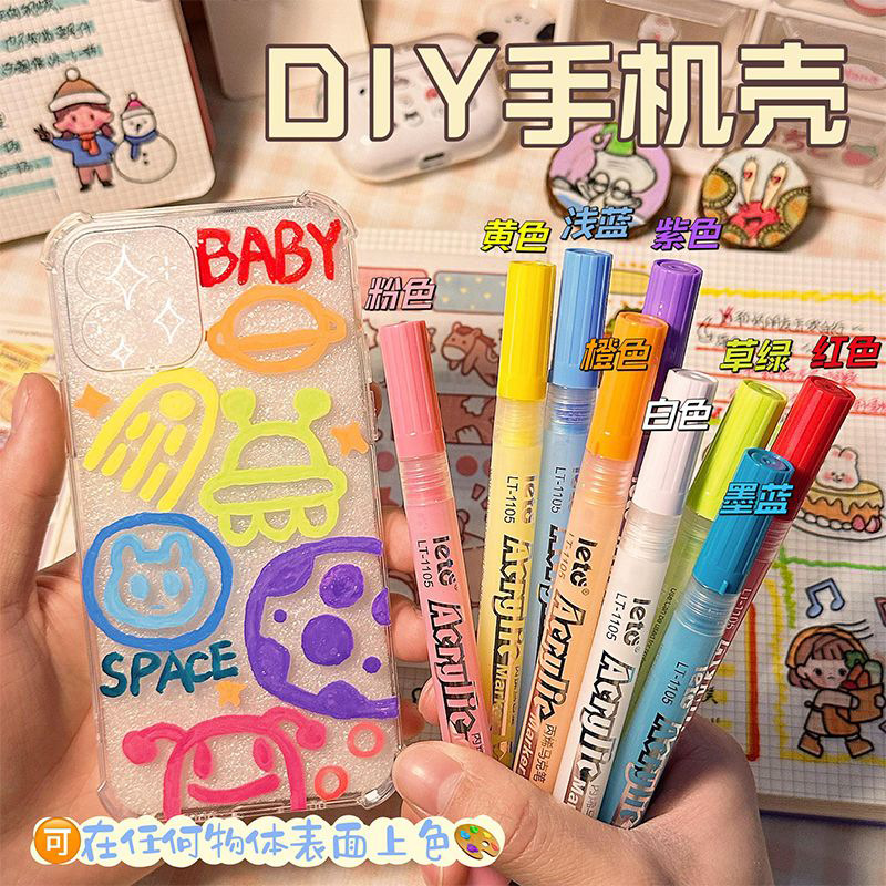 Wholesale of 36-color acrylic markers, children's water-based markers, notebooks, waterproof colored markers details Picture