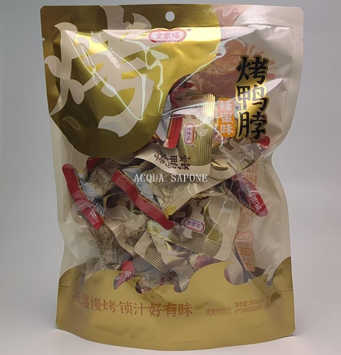 包邮！全家福烤鸭脖300g蜂蜜味 香辣味 休闲食品下酒菜追剧小零食产品图