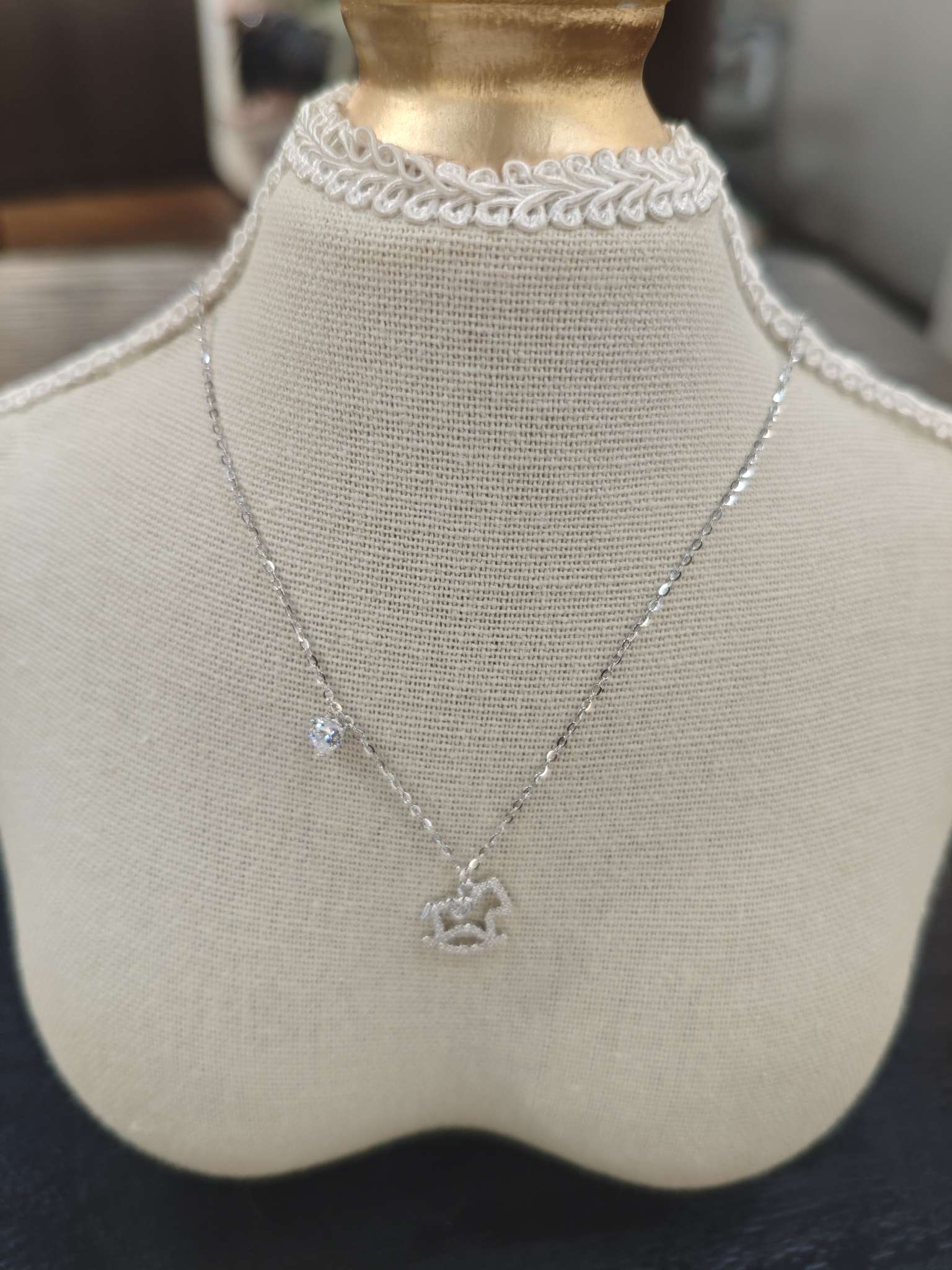 Новое серебряное ожерелье S925 с любовью сверлит колье из серебра Item Picture