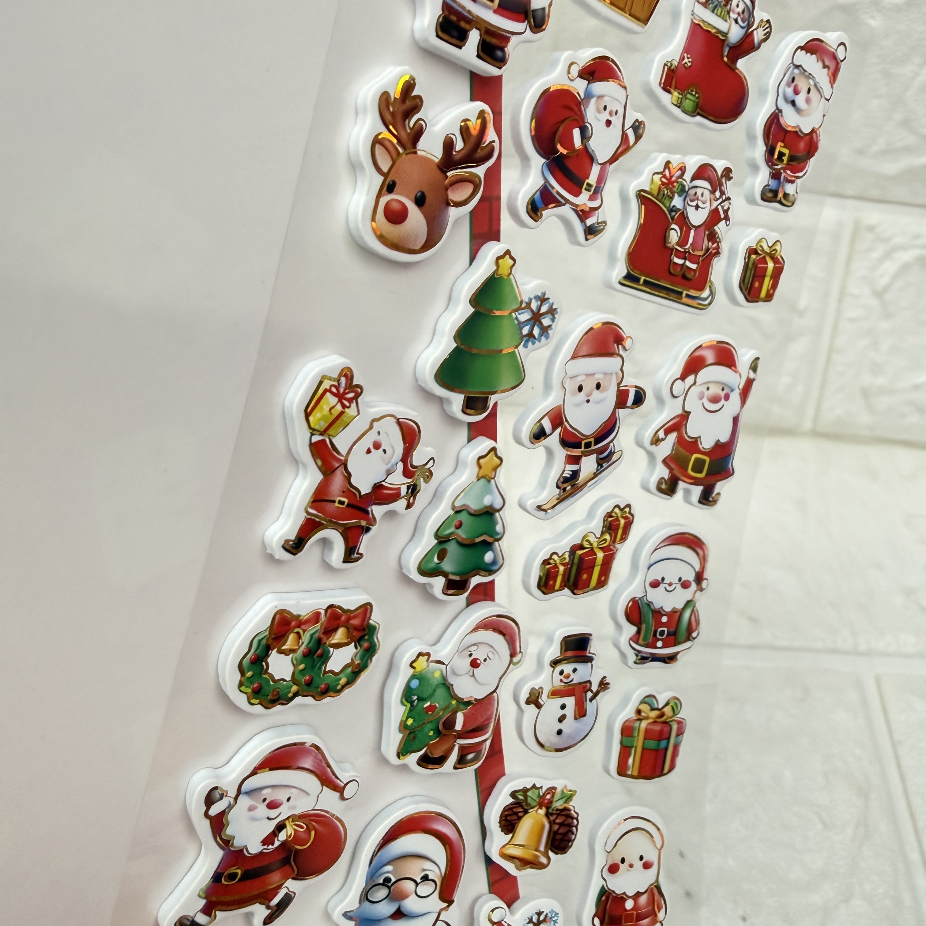 Christmas EVA 3D gilded stickers, Christmas cartoon eva collage, children's reward stickers, 3D stickers Specification image