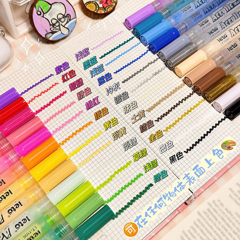 Wholesale of 36-color acrylic markers, children's water-based markers, notebooks, waterproof colored markers Application Scenario