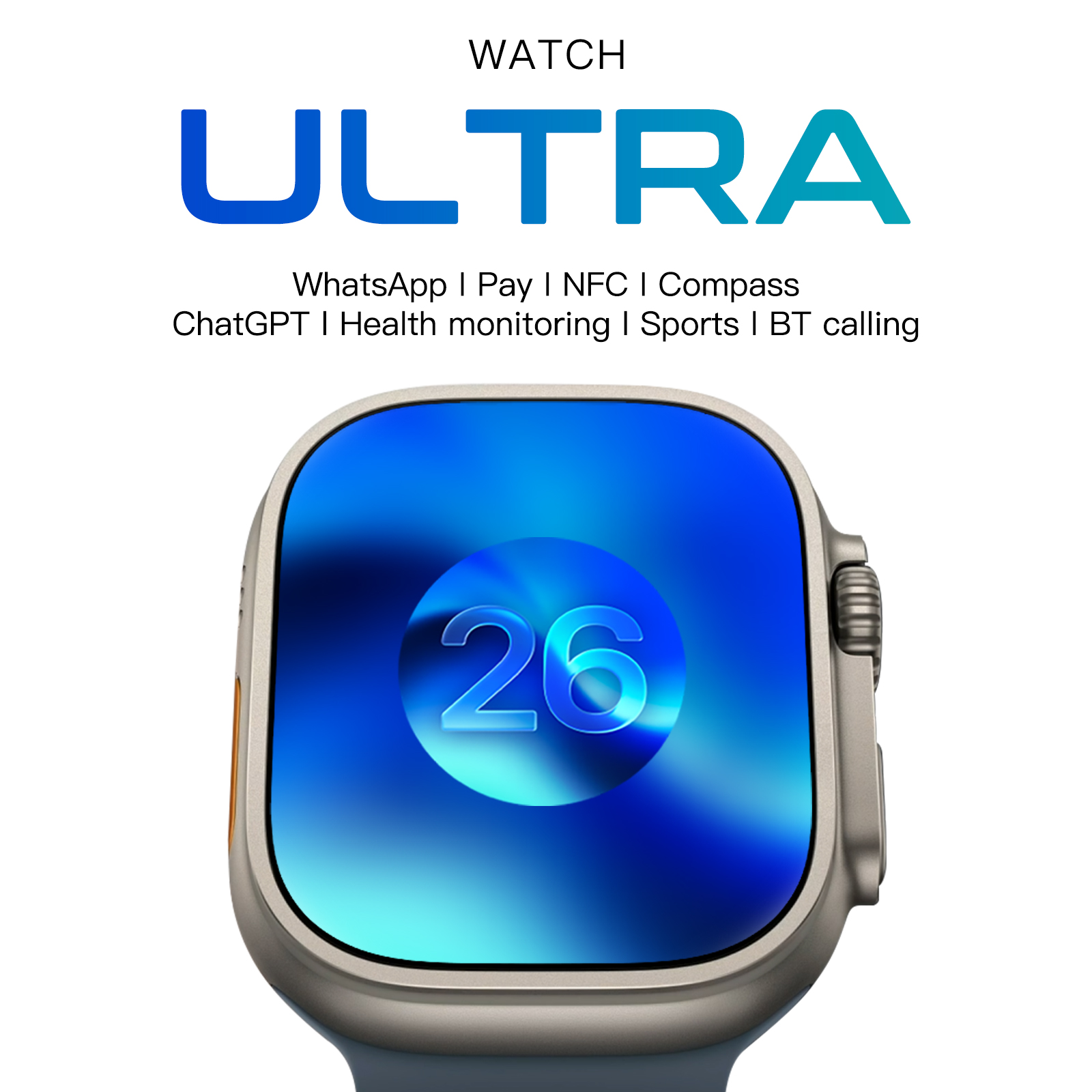 Microwear微穿戴智能手表WATCH ULTRA5X 运动健康检测Whatsapp登录