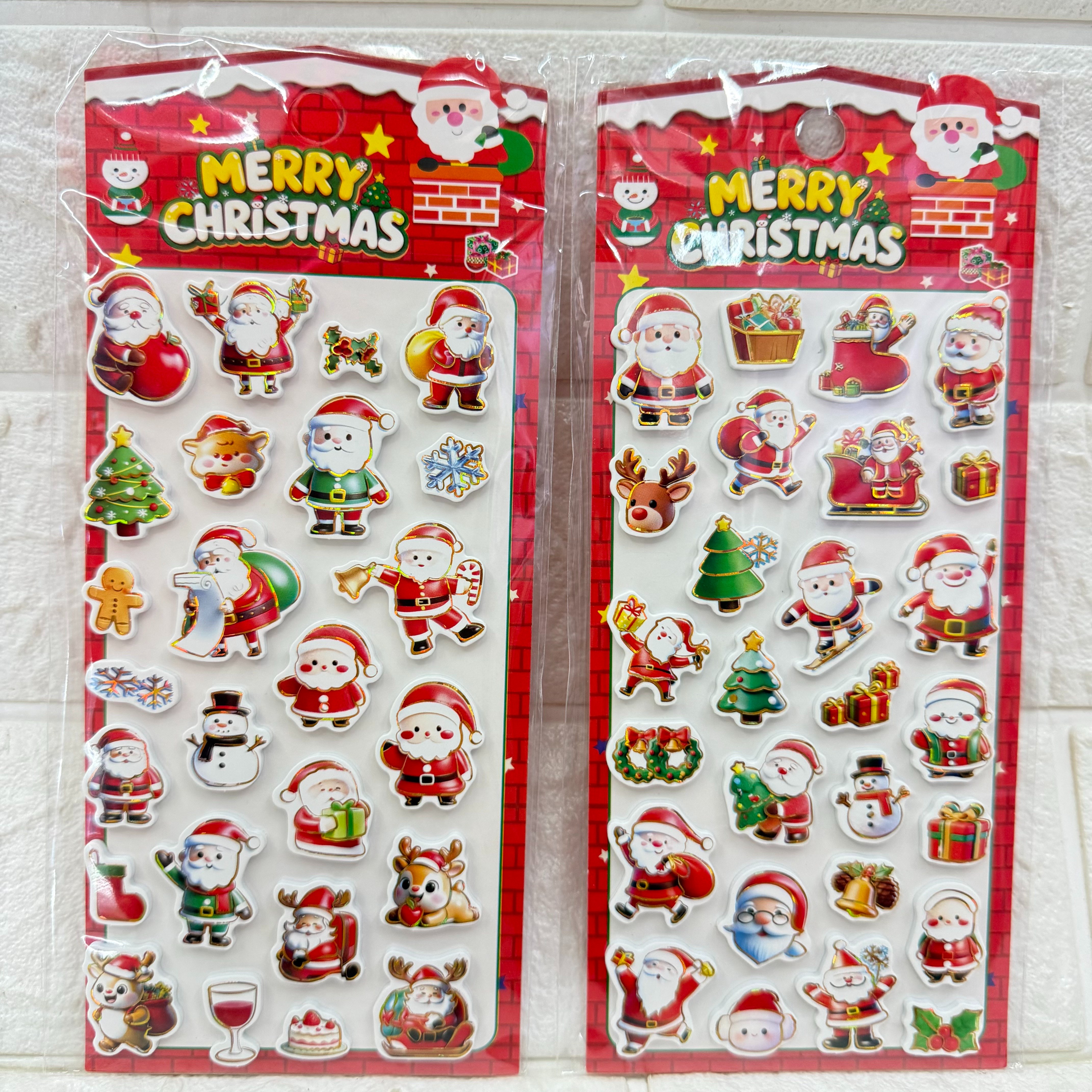 Christmas EVA 3D gilded stickers, Christmas cartoon eva collage, children's reward stickers, 3D stickers details Picture