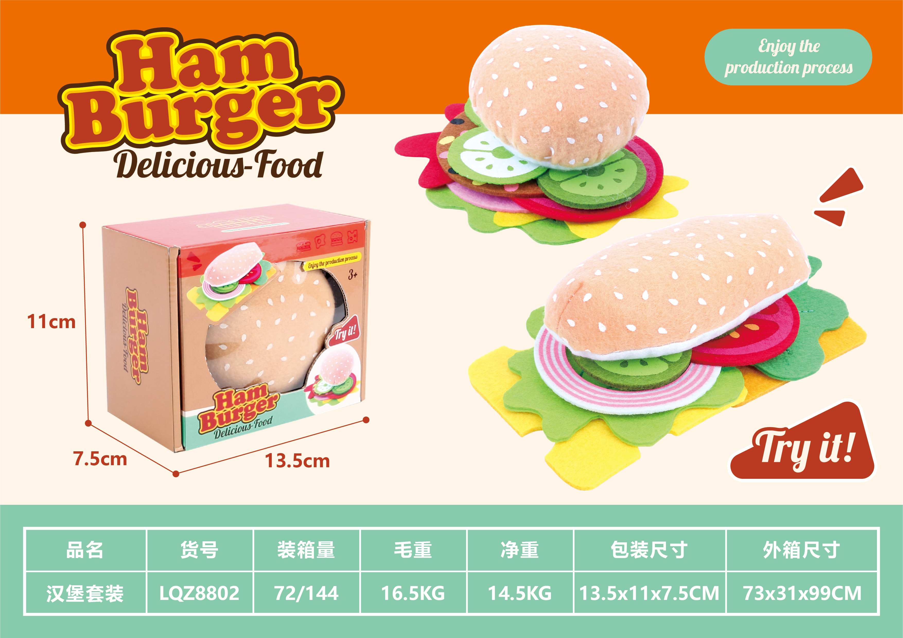 Simulated fabric hamburger assembly playhouse toys Application Scenario