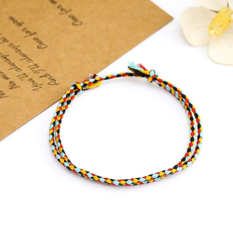 Multi-color mixed woven cotton rope diy handmade bracelet, ethnic style bracelet, woven rope accessories factory direct sales detail image 15
