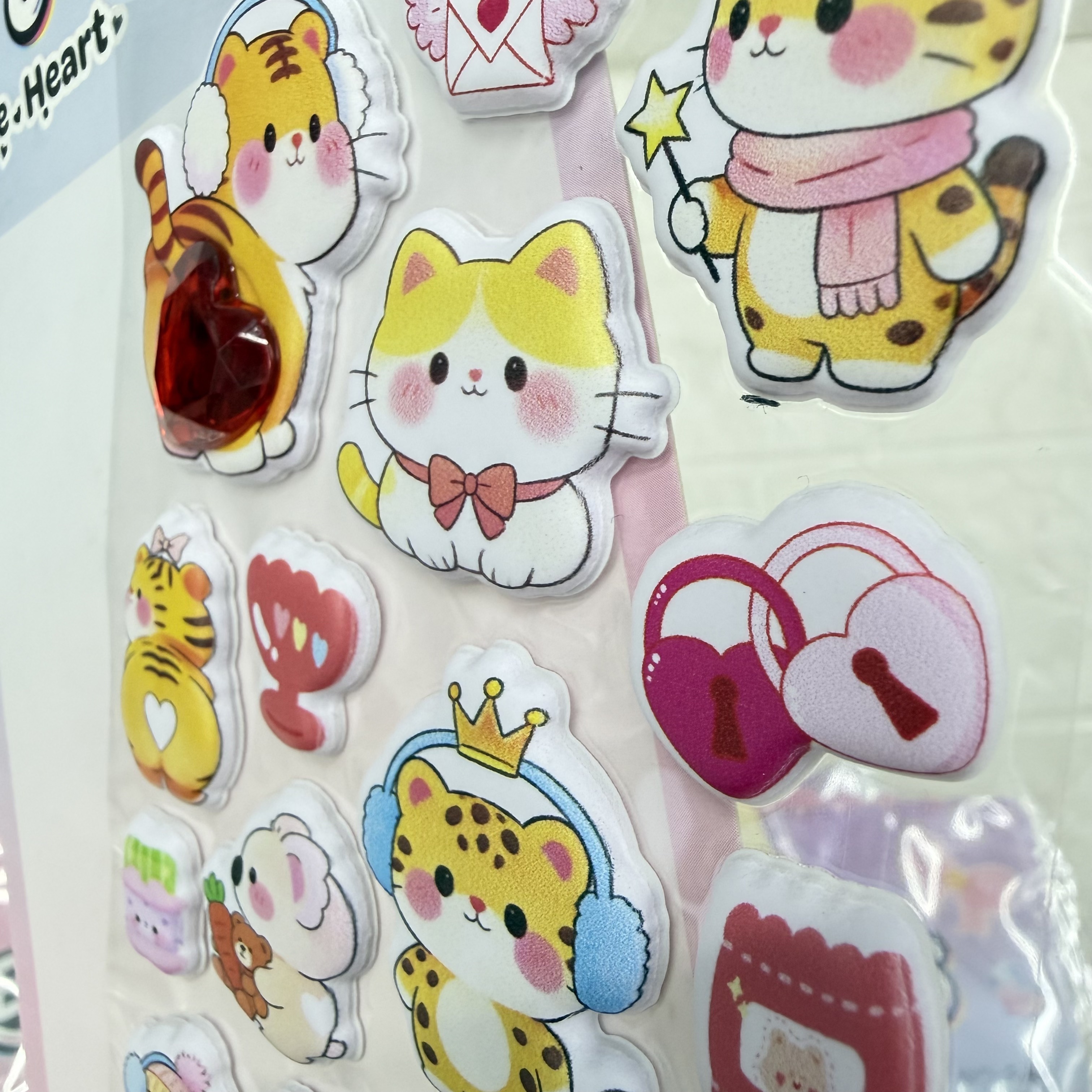 Cartoon bubble stickers, heart-shaped diamond 3D stickers, diy mobile phone decorative stickers, 3D foam decorative stickers pic 9