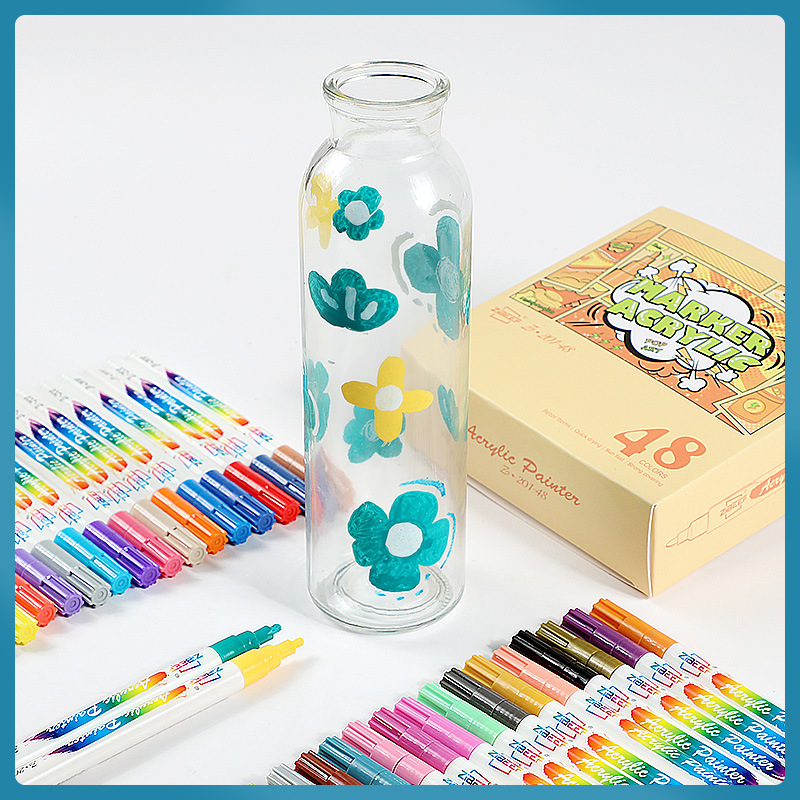 Guangna Z201 Acrylic Marker 48-color set DIY phone case painting Graffiti Art Waterproof Marker Application Scenario