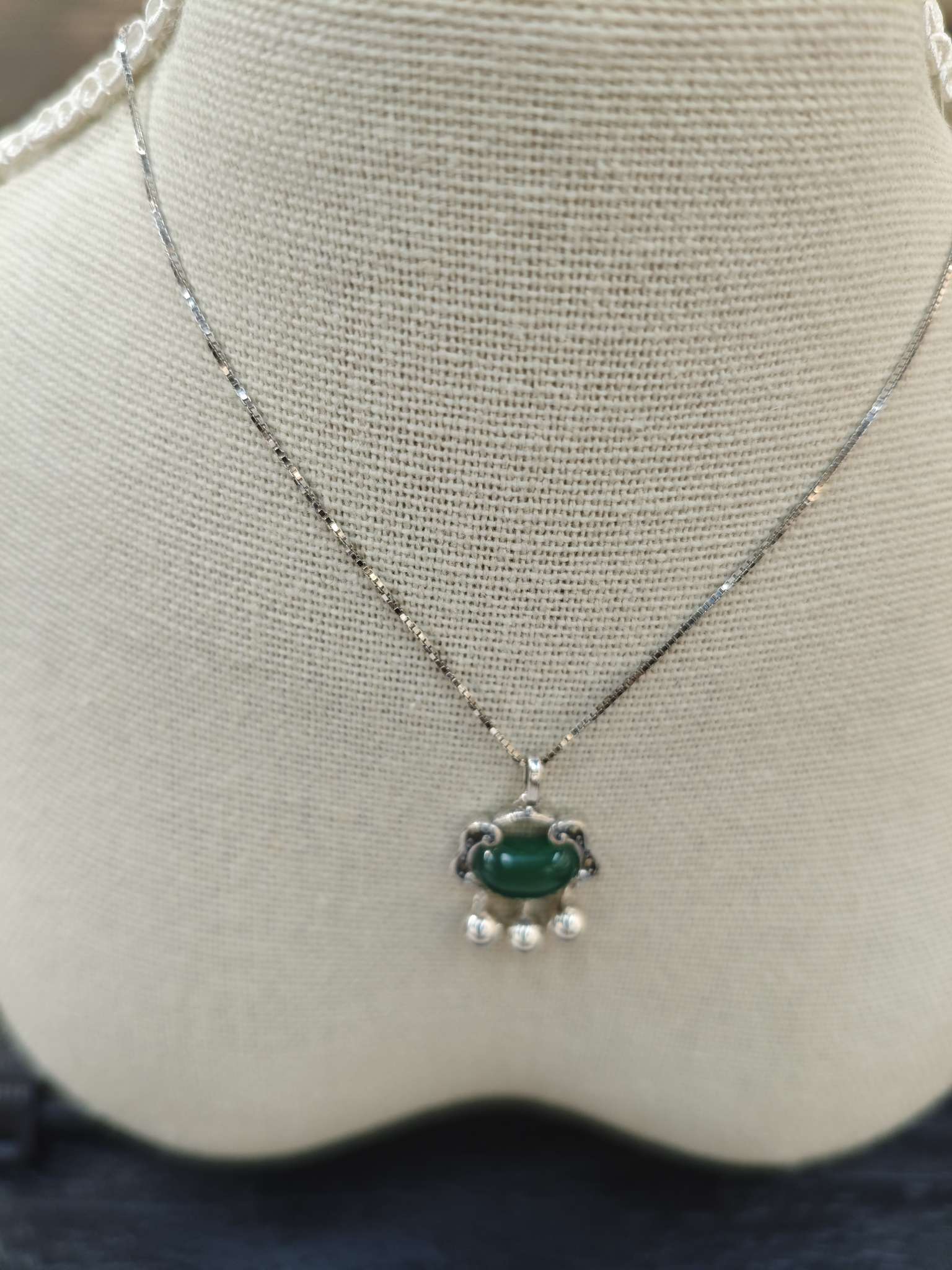 Influential Jewelry s925 sterling silver Longevity Lock Necklace, women's collarbone retro Thai Silver Ruyi Lock bell, Artistic and ethnic style wholesale supply details Picture