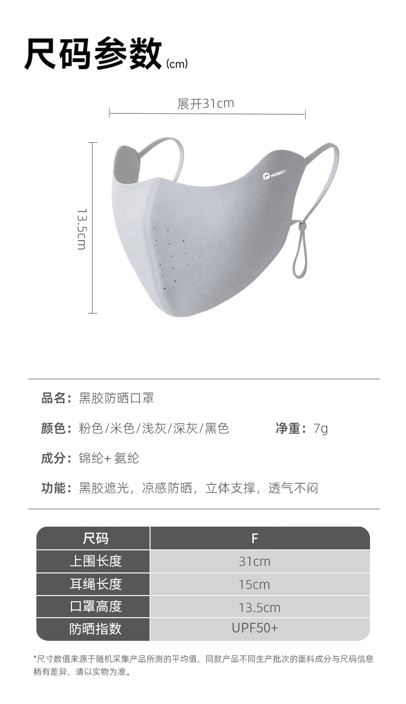 恩爱德骑行防晒口罩防紫外线女高颜值立体冰丝面罩薄款透气易呼吸口罩详情10