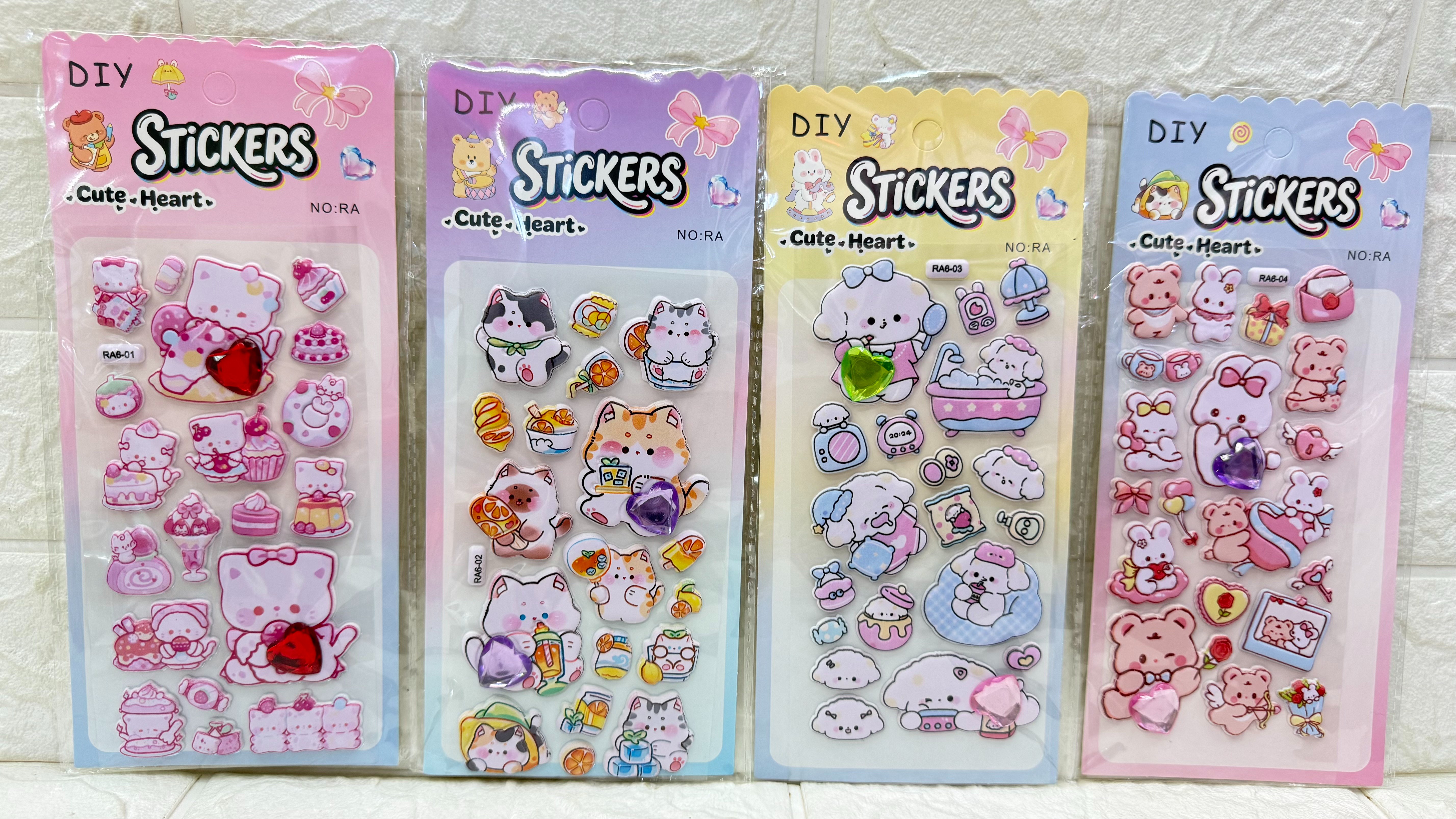 Cartoon bubble stickers, heart-shaped diamond 3D stickers, diy mobile phone decorative stickers, 3D foam decorative stickers pic 6