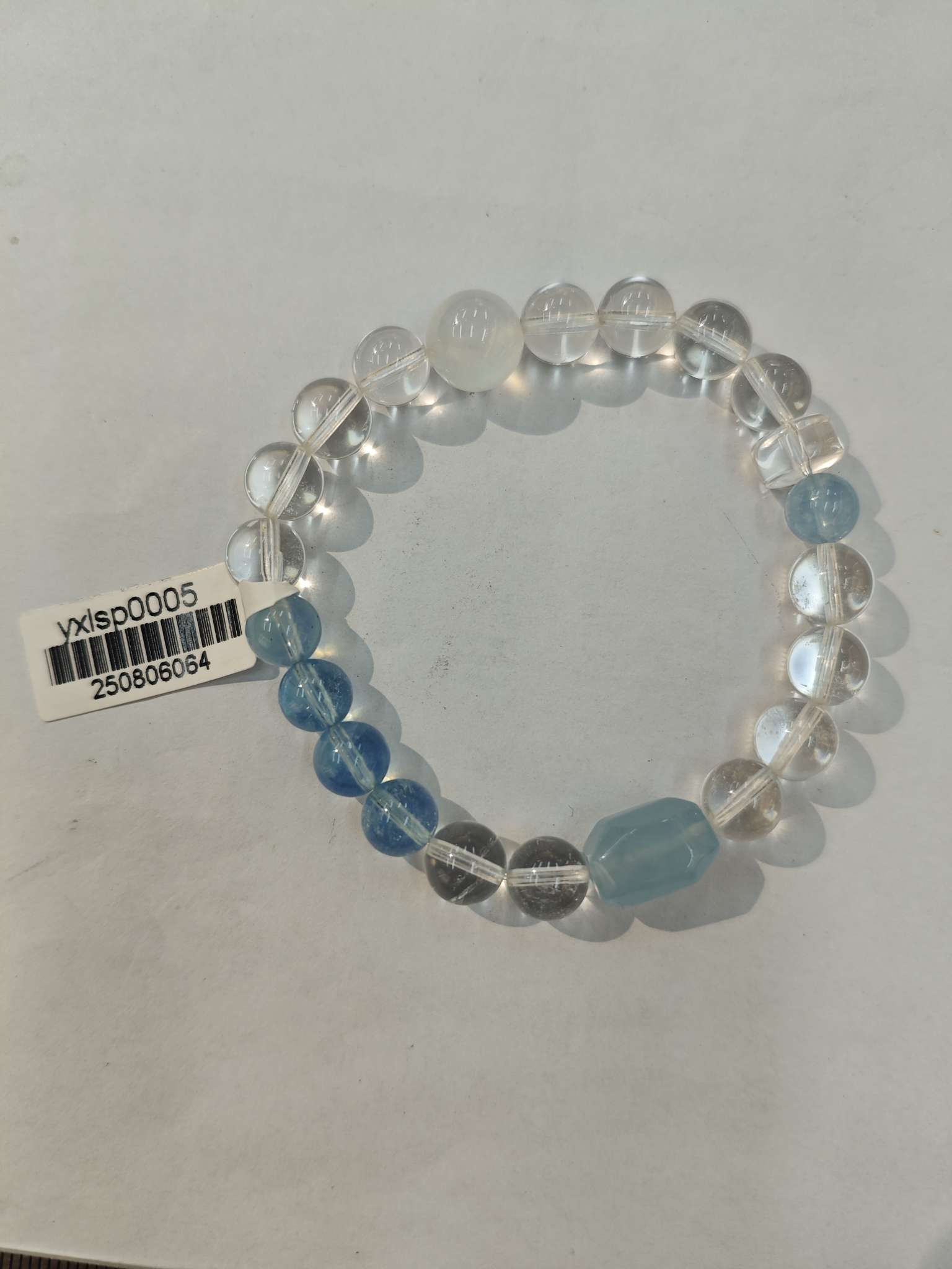 Influencia cristal natural mar azul con forma de luna mano cadena de perlas de cristal pulsera de cristal natural detail image 4