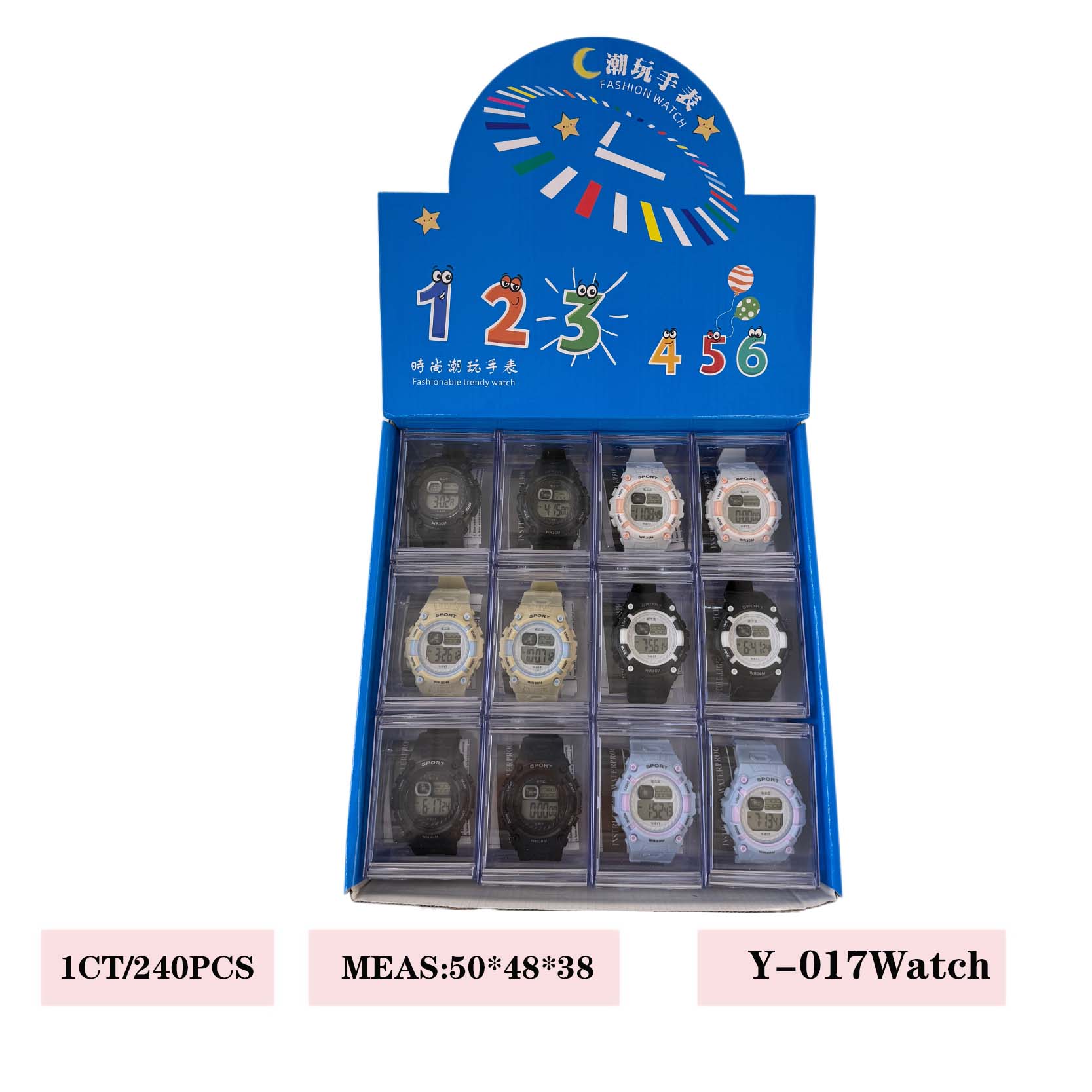 Yyitong basic reloj electrónico de alto rendimiento duradero para estudiantes en clase uso diario especial y-017 basic reloj electrónico redondo color hombres Y mujeres lavado de manos a prueba de agua brillante reloj deportivo tendencia Item Picture