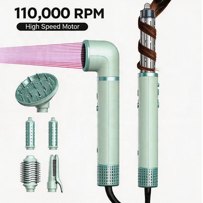 KOMEX 1600W multi-functional styling negative ion curling iron Hair dryer is a self-developed multi-functional high-power styling wonder details Picture
