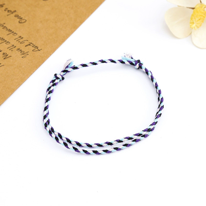 Multi-color mixed woven cotton rope diy handmade bracelet, ethnic style bracelet, woven rope accessories factory direct sales detail image 17