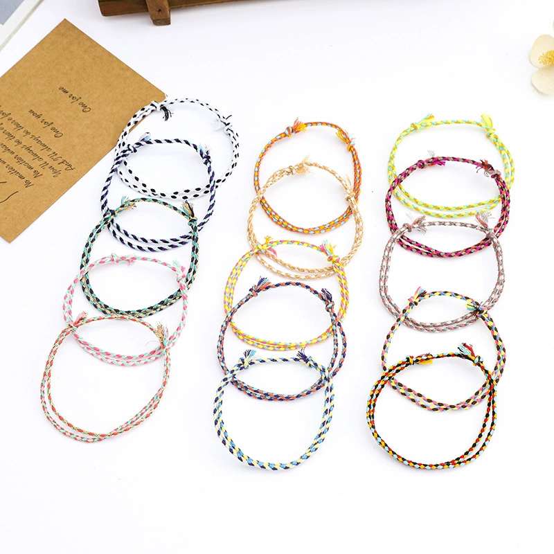 Multi-color mixed woven cotton rope diy handmade bracelet, ethnic style bracelet, woven rope accessories factory direct sales details Picture