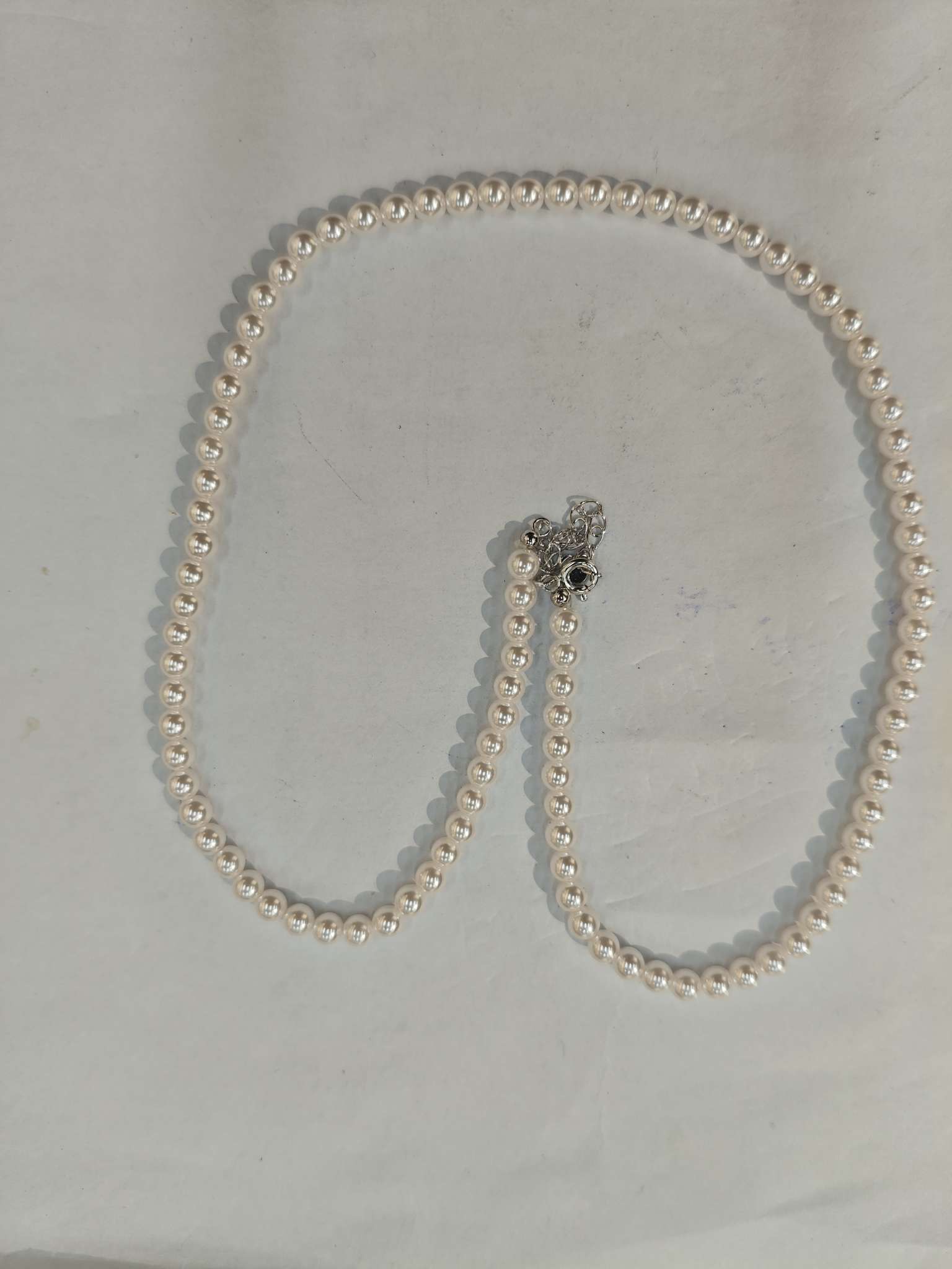 Nuevos collares perlas nuevos collares perlas naturales brillo simple y versátil collar plata detail image 2