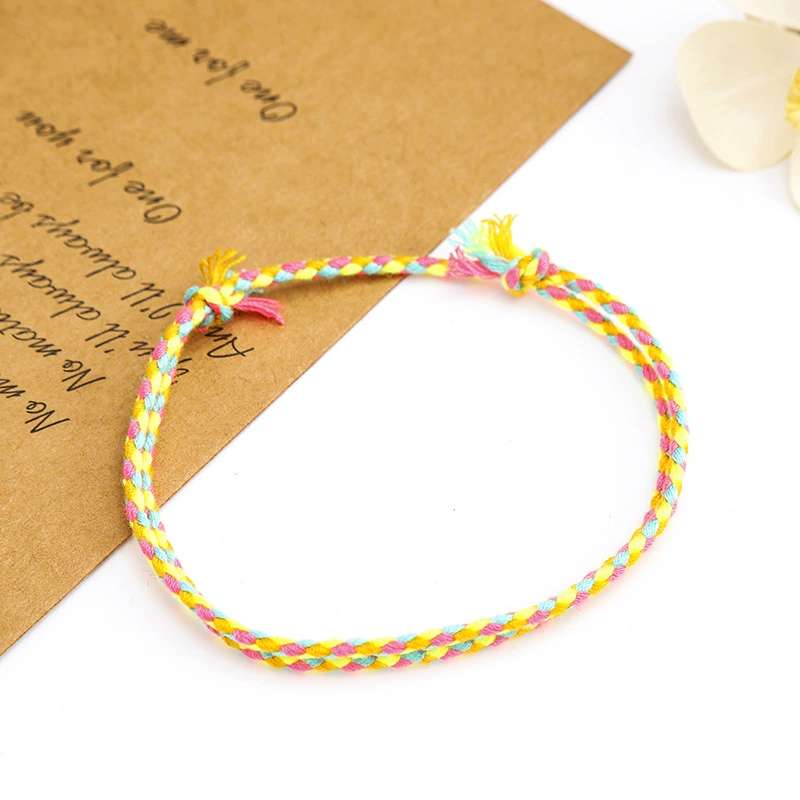 Multi-color mixed woven cotton rope diy handmade bracelet, ethnic style bracelet, woven rope accessories factory direct sales detail image 12