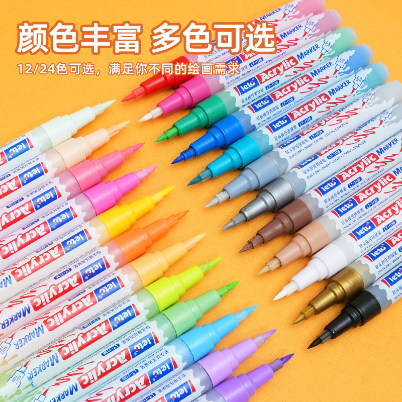 Cross-border large-capacity acrylic marker pen waterproof painting set, student art painting special stackable color graffiti pen details Picture